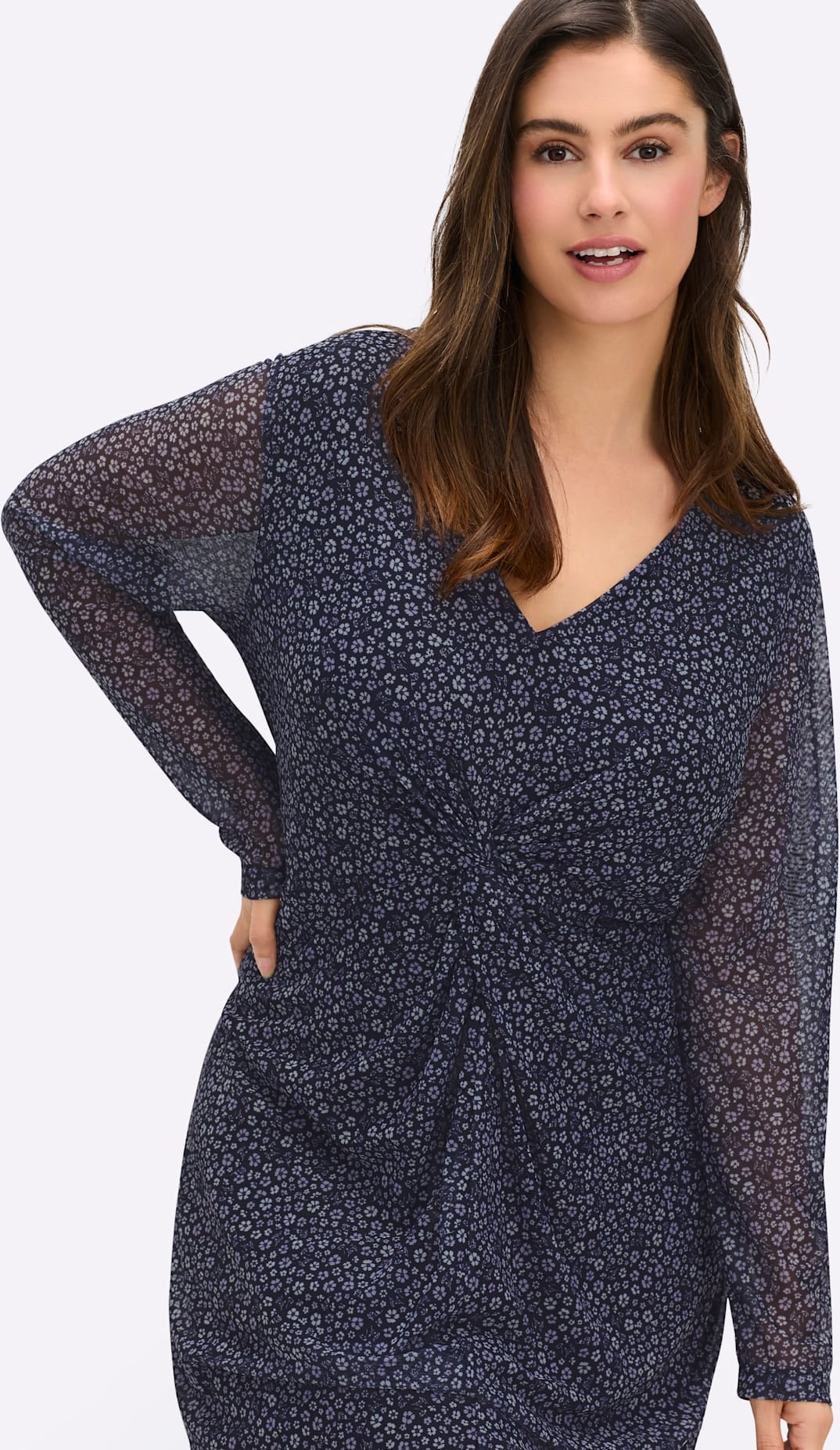 Sheego Druckkleid »Mesh-Kleid«