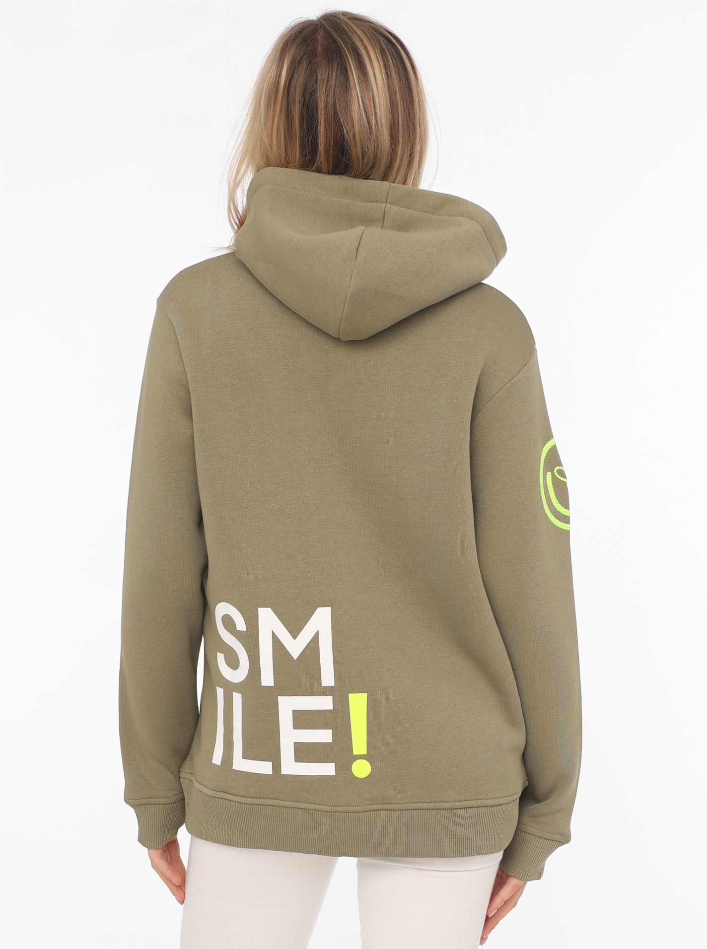 Zwillingsherz Hoodie »"Alissa"«, Langarm, Kapuze, Neon-Details, Kordelzug, Frontprint, Kängurutasche
