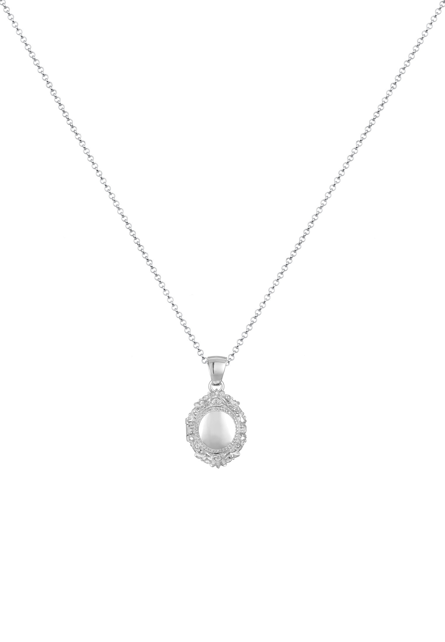 Elli Premium Lange Kette »Halskette Halskette lang ohne Stein Medaillon 925 Sterling Silber«