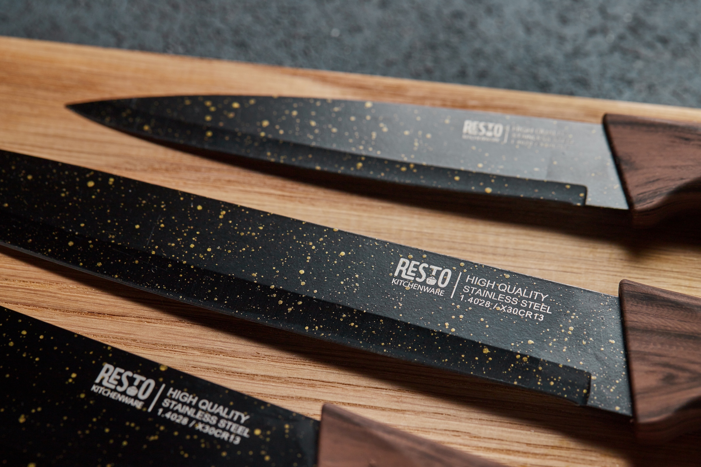 RESTO Kitchenware Messer-Set »Carina, Edelstahlmesser 4-teilig in Magnet-Geschenkbox« Kochmesser, Tranchiermesser, Universalmesser, Gemüsemesser