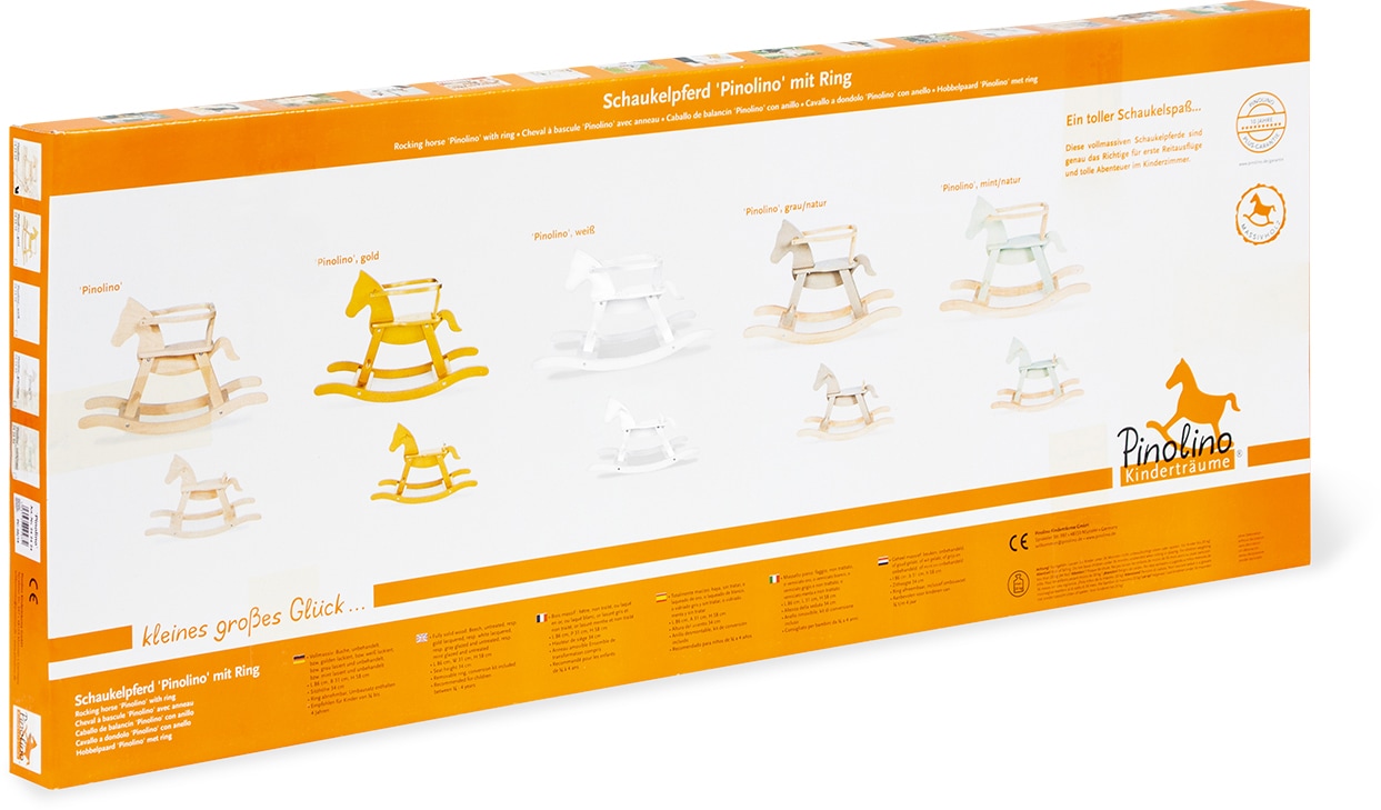 Europe Holz; »Holzspielzeug, Pinolino, grau/natur«, bei Schaukelpferd Pinolino® aus in Made