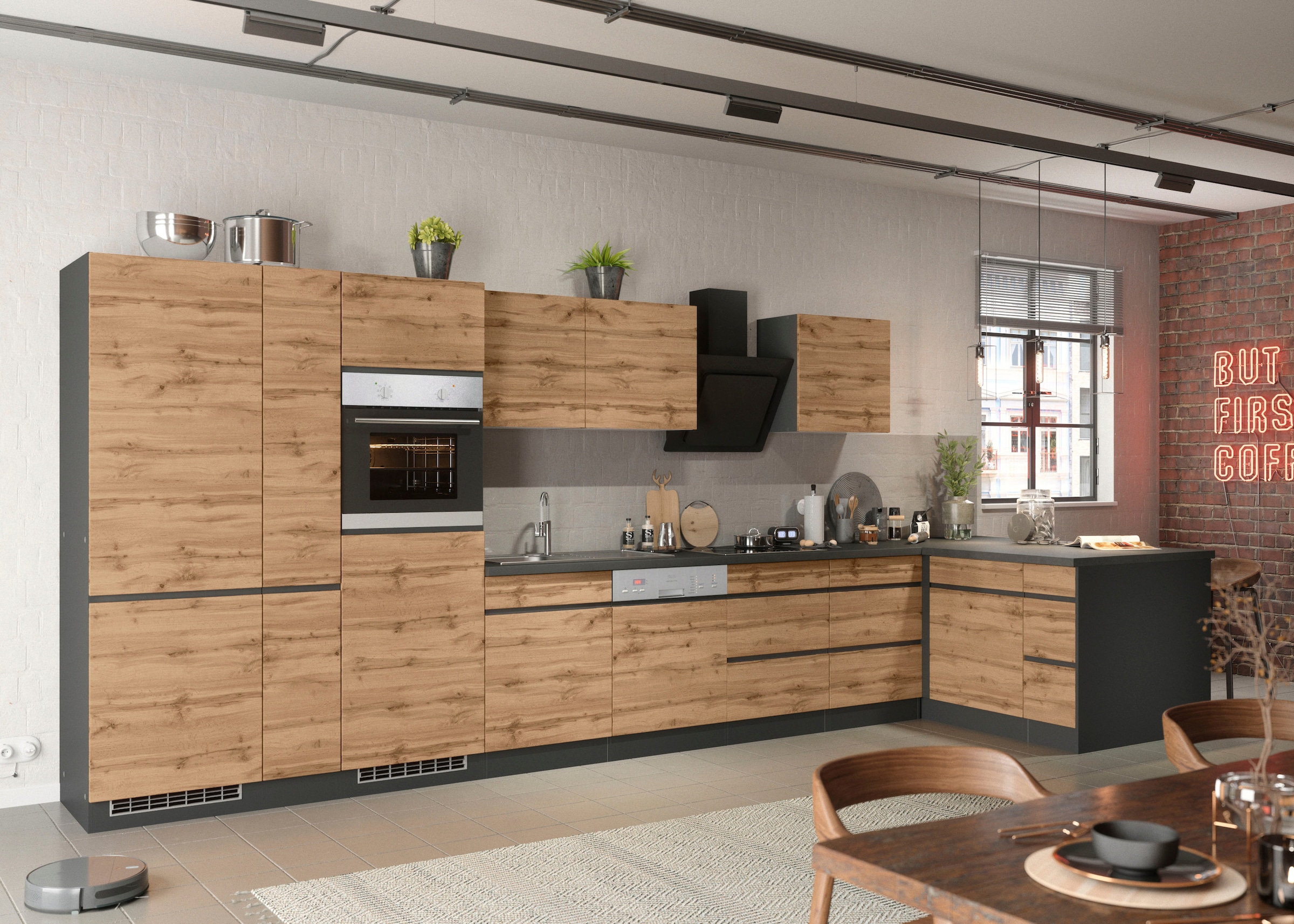 KOCHSTATION Winkelküche »KS-Riesa«, Stellbreite 490/153 cm, ohne E-Geräte