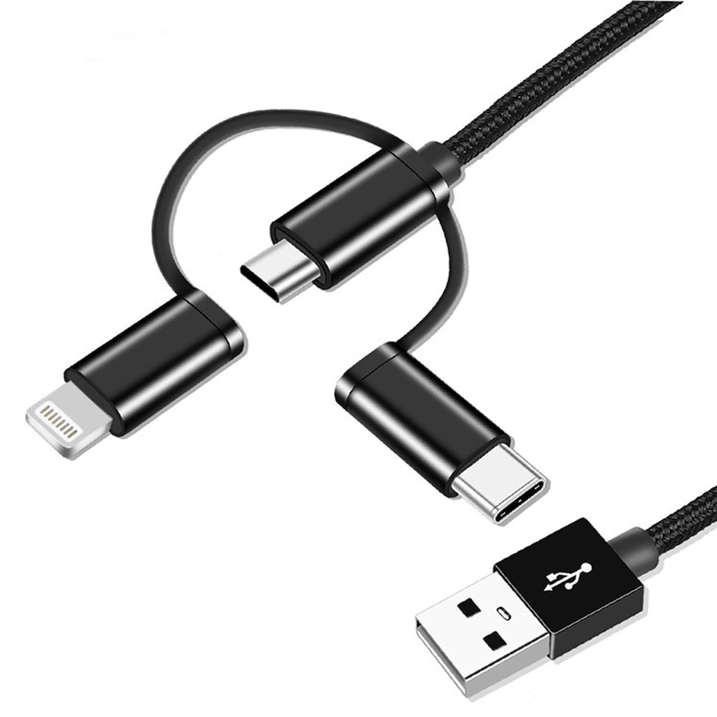 be cool USB-Kabel »Lade- und Datenkabel 3in1«, Lightning-Micro-USB-USB Typ C, USB Typ A, 100 cm
