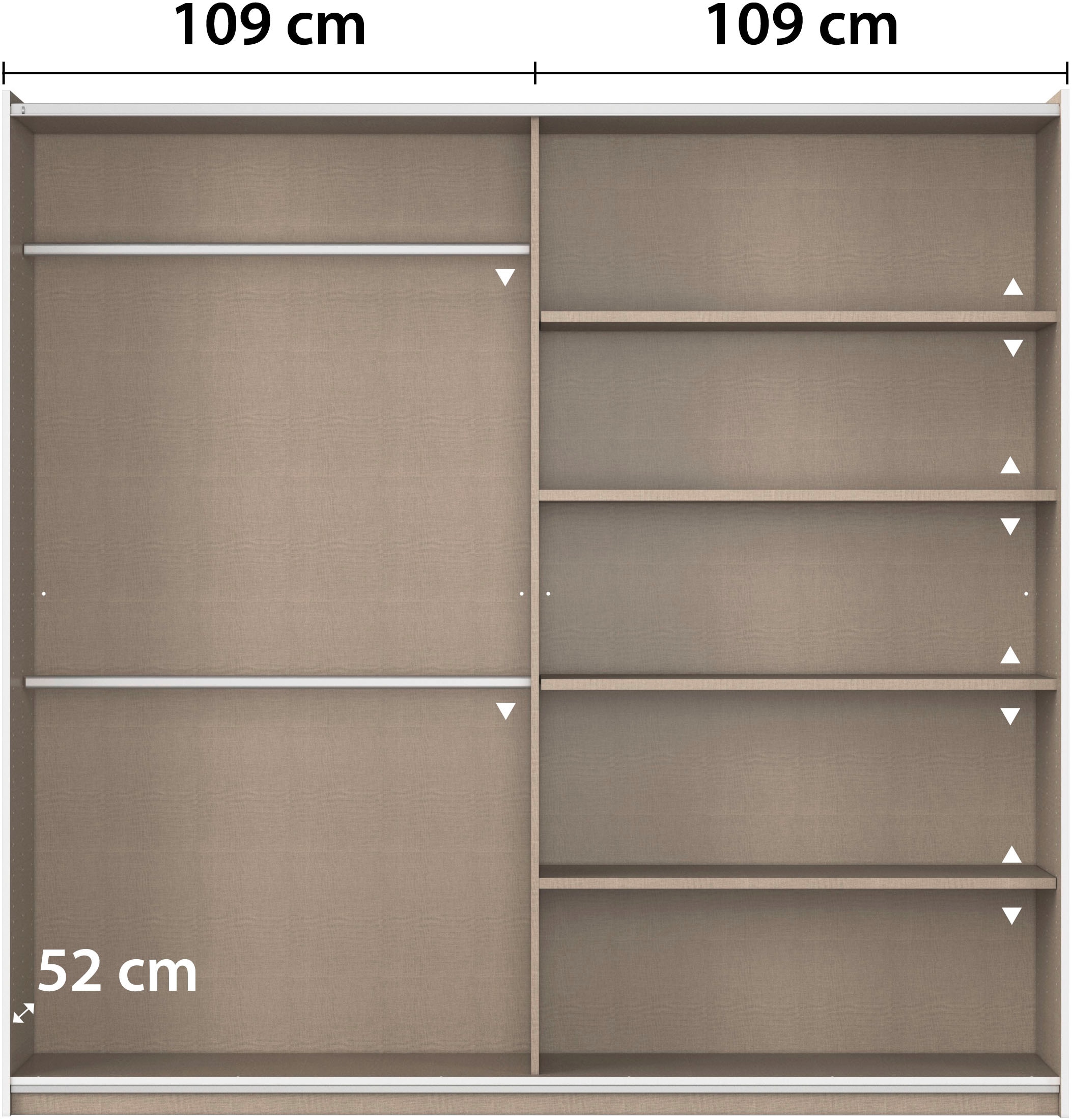 rauch Schwebetürenschrank »Kleiderschrank Schrank Garderobe TOPSELLER ASTANA OTTO´s CHOICE« 3 Ausstattungen BASIC/CLASSIC/PREMIUM, Breiten 175/218/261 cm,  inkl. 2 Stoffboxen sowie Metallgriffleisten TOPSELLER MADE IN GERMANY