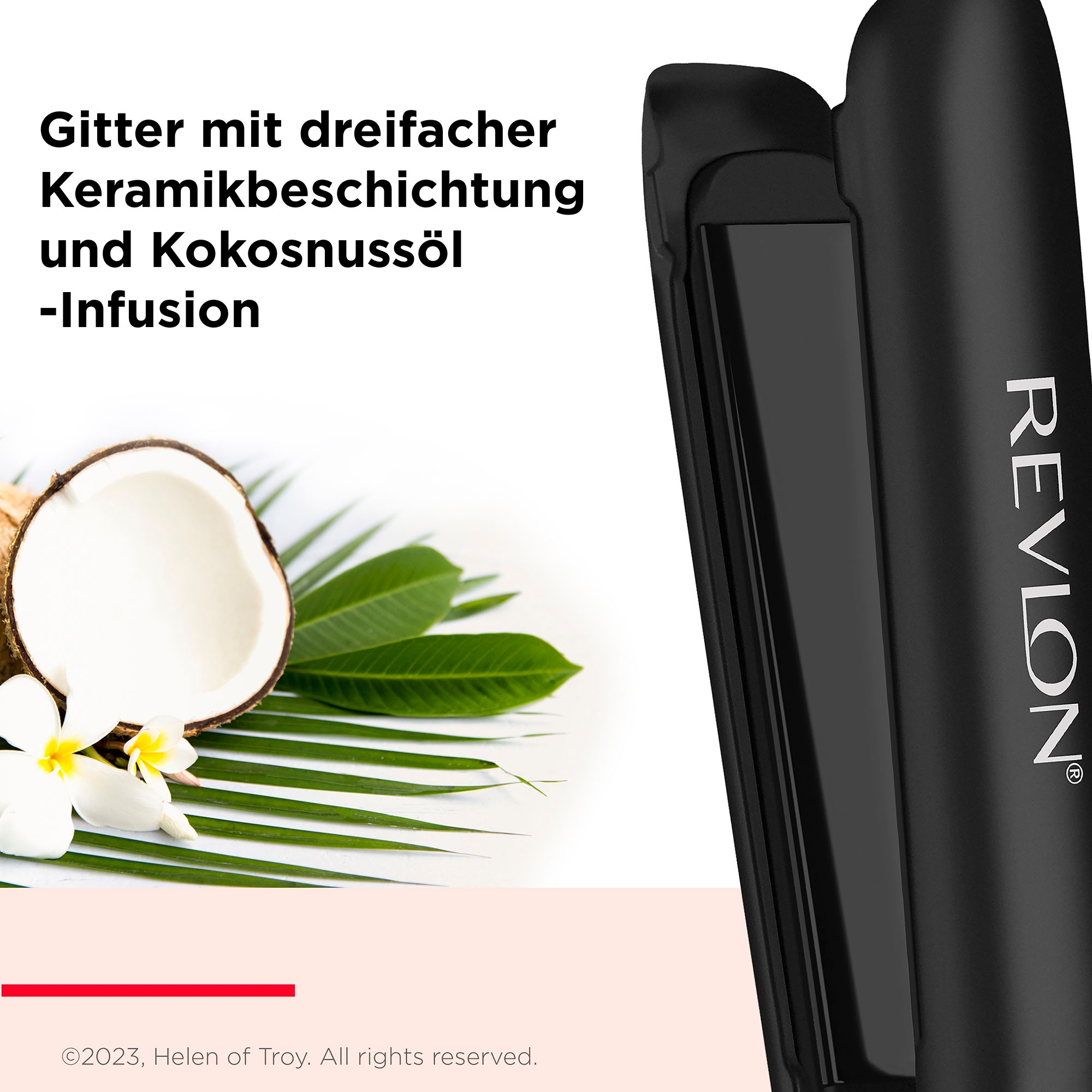 Revlon Glätteisen »SMOOTHSTAY RVST2211«, 3x Keramik, MIT DREIFACHER BESCHICHTUNG UND KOKOSNUSSÖL-INFUSION