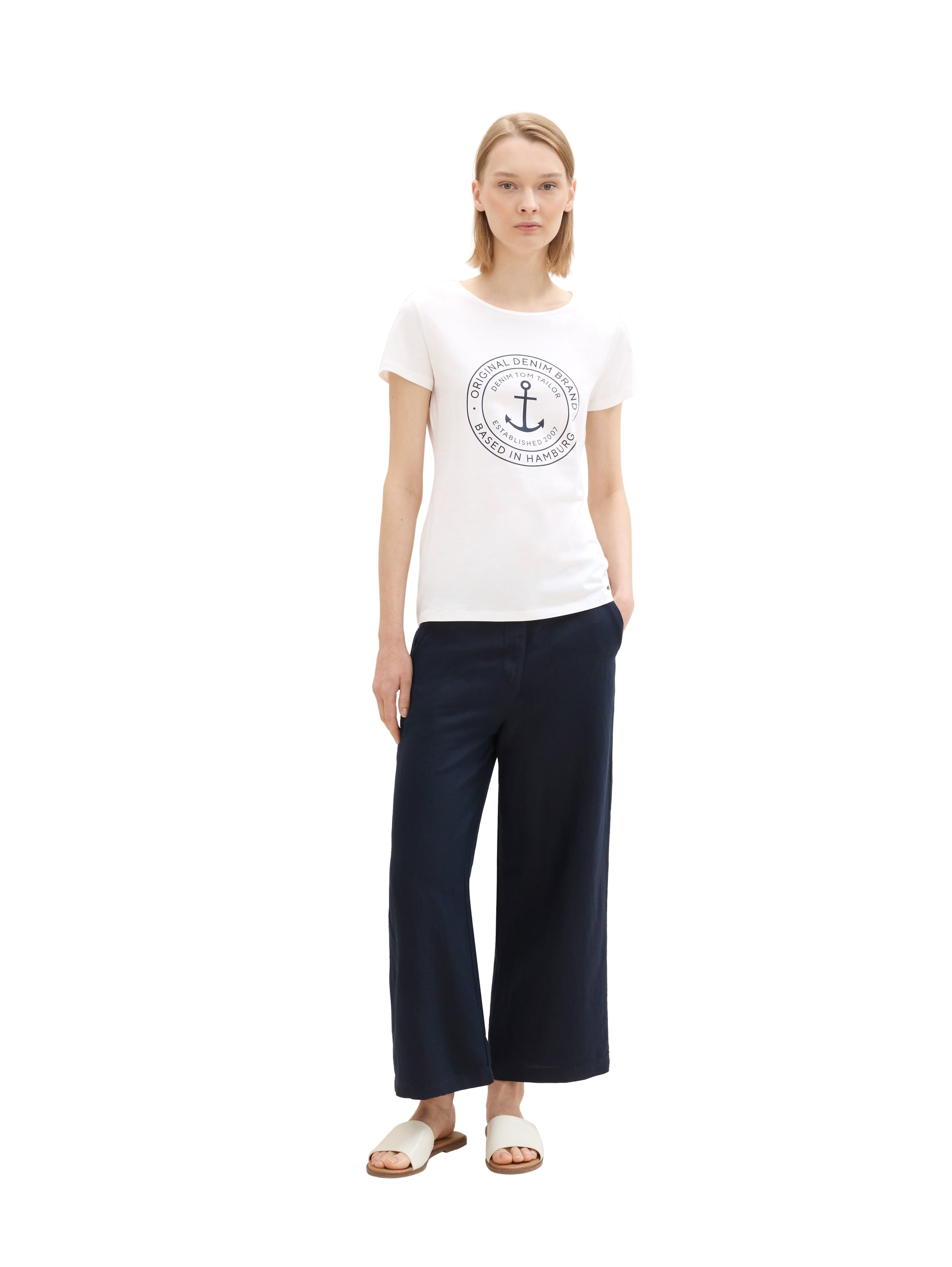 TOM TAILOR Denim T-Shirt Packung, 2 Stk. Doppelpack mit Logo-Print