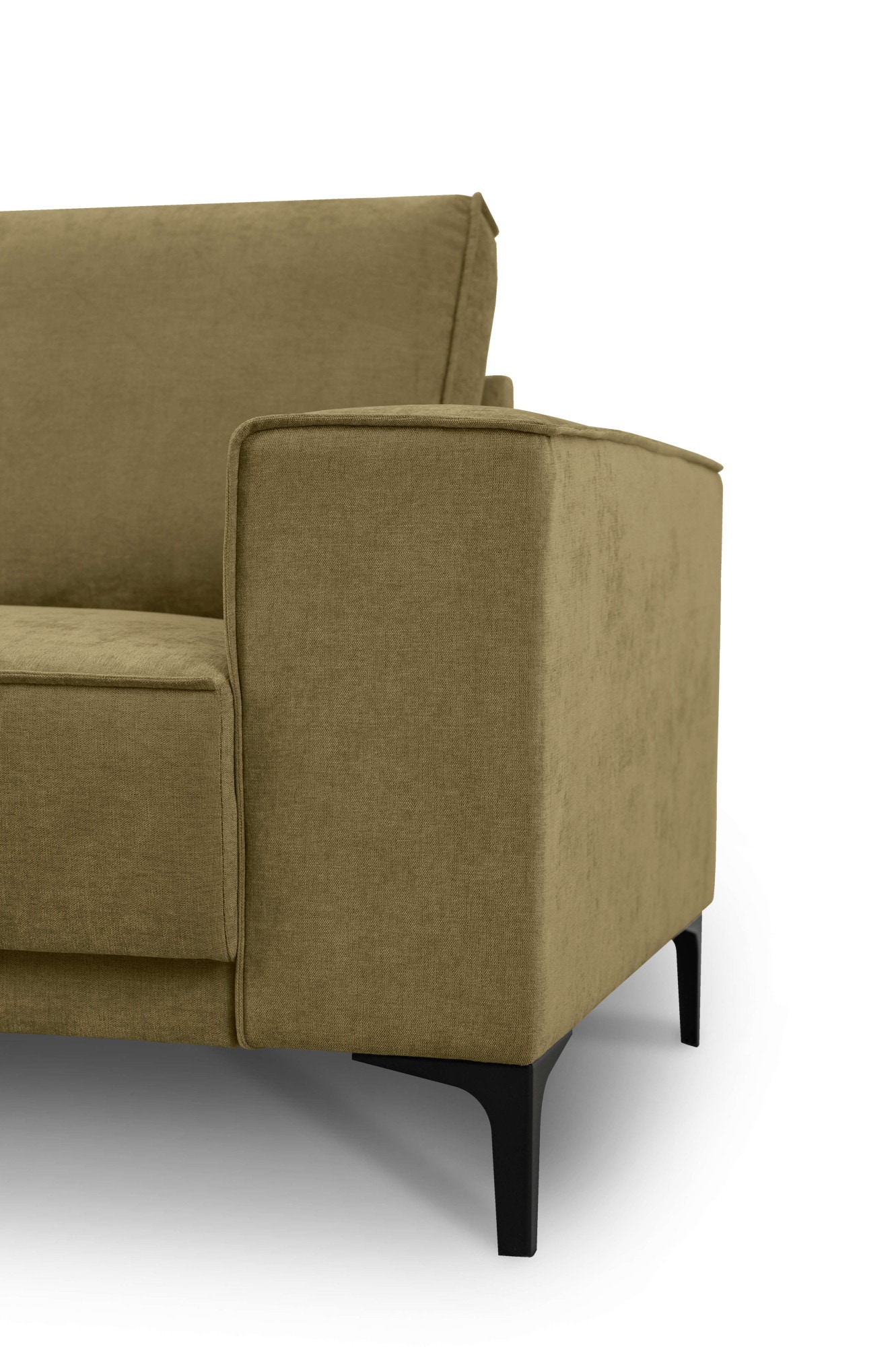 Places of Style 2-Sitzer »Kompaktsofa Oland, Struktur, Flachgewebe, Luxus-Microfaser, Boucle«, 164 cm, Wellenunterfederung, Skandi-Design, Metallfüße