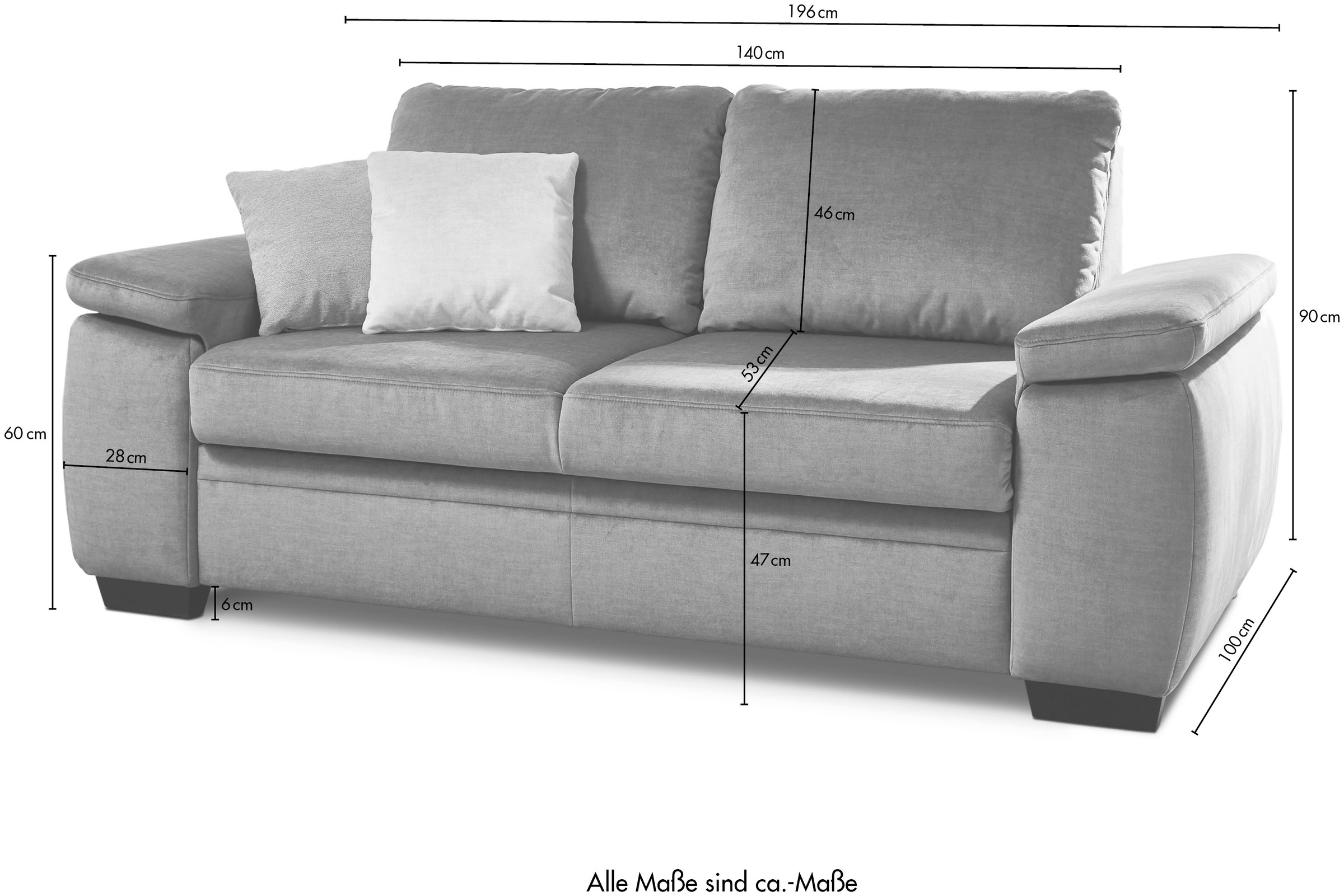Die PlanBar Schlafsofa »MP-PD19021« mit Längsschläferfunktion 140x210 cm