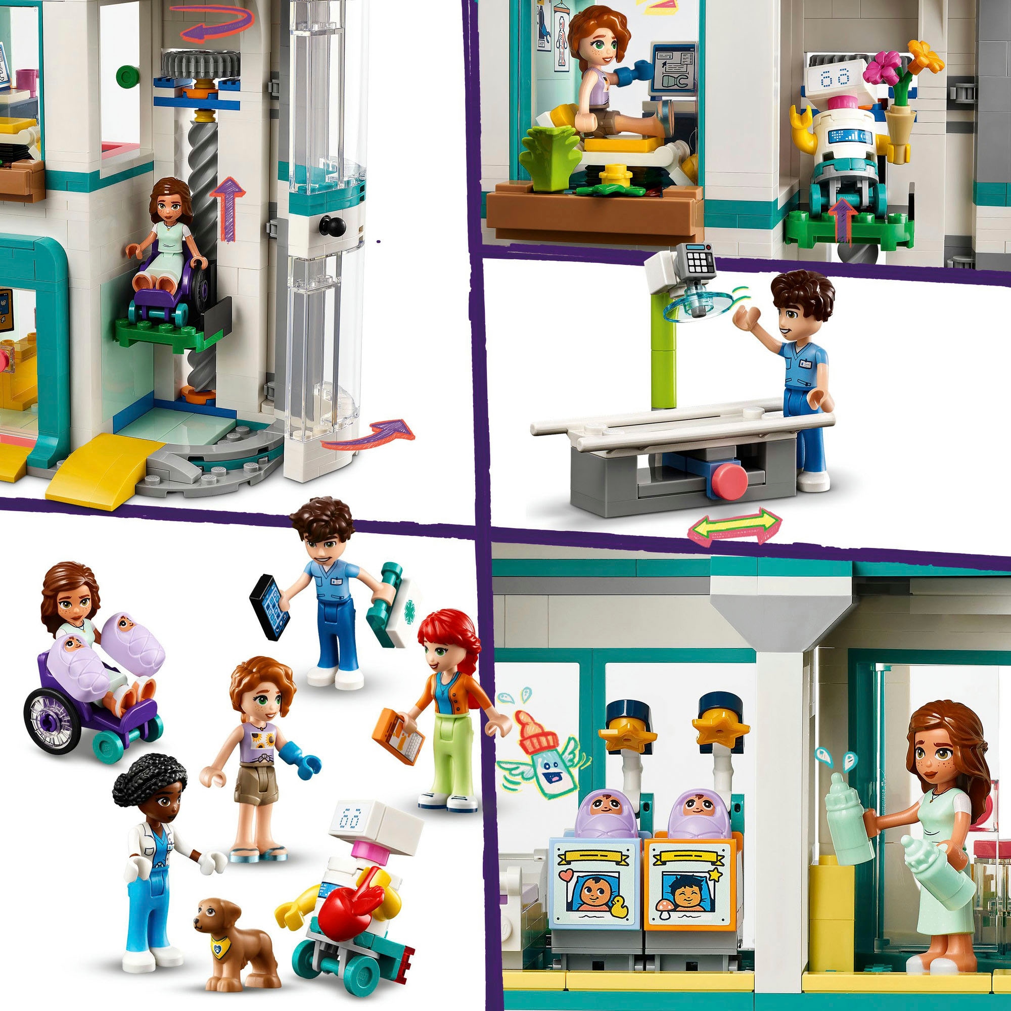 LEGO® Konstruktionsspielsteine »Heartlake City Krankenhaus (42621), LEGO Friends«, (1045 St.), Made in Europe