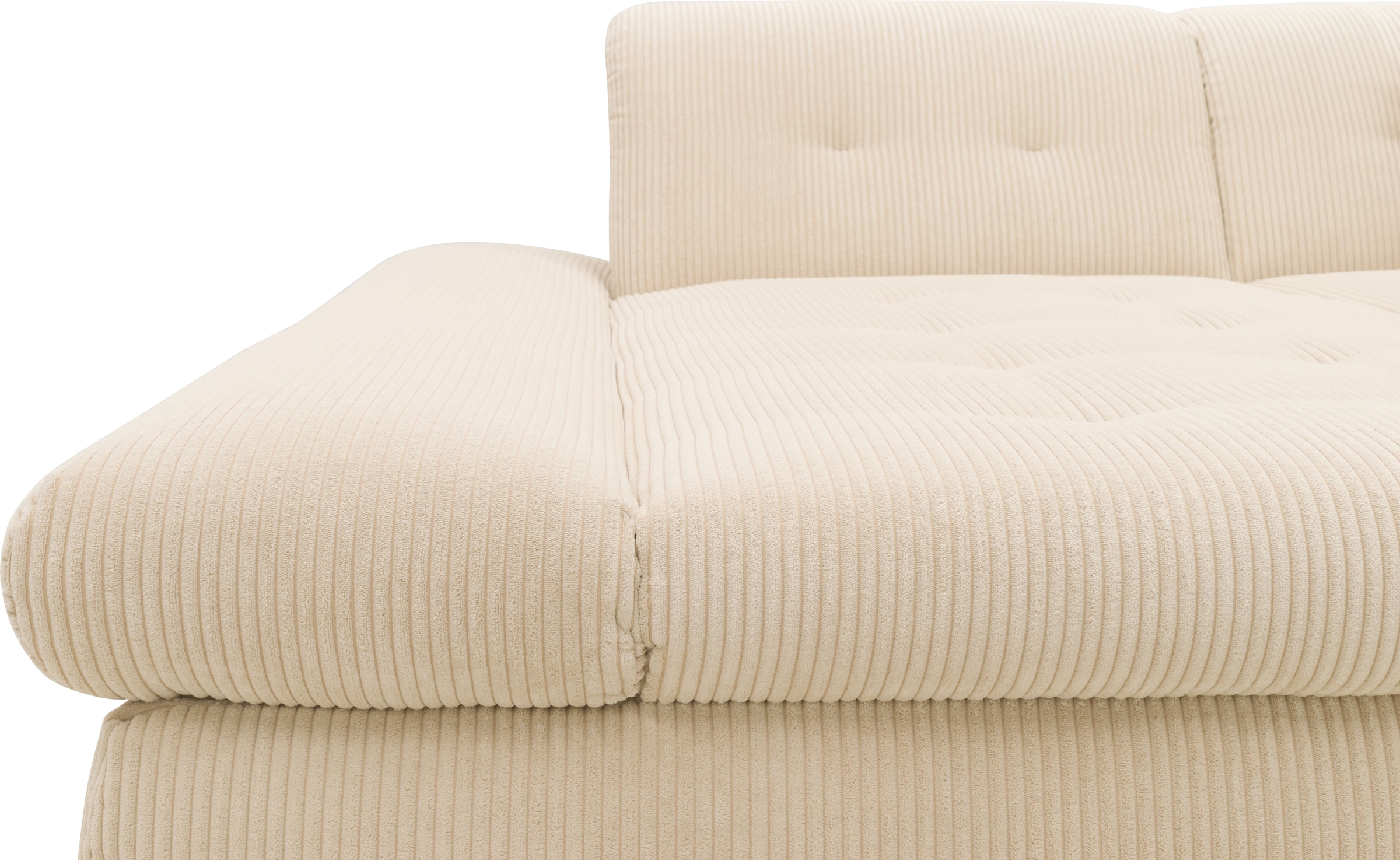 DOMO collection Ecksofa »Moric Luxus - B/T/H 300/172/80 cm, XXL-Format«, L-Form, 140kg Belastung/Sitz, in Cord, Chenille, Kunstleder