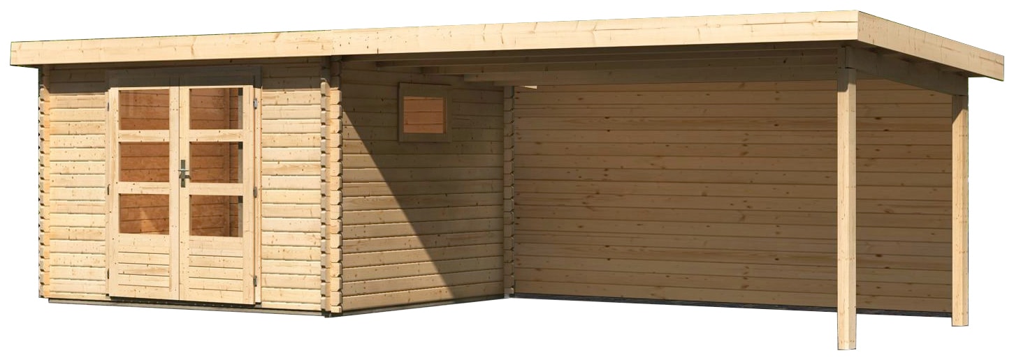 WOODFeeling Gartenhaus »Trittau 3«, mit Anbaudach