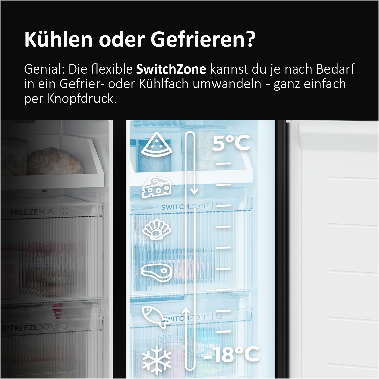 Haier Kühl-/Gefrierkombination »HSPR79F18EWMB« 177,5 cm hoch 90,5 cm breit Humidity Zone: Obst, Gemüse und Salat 2x länger frisch halten