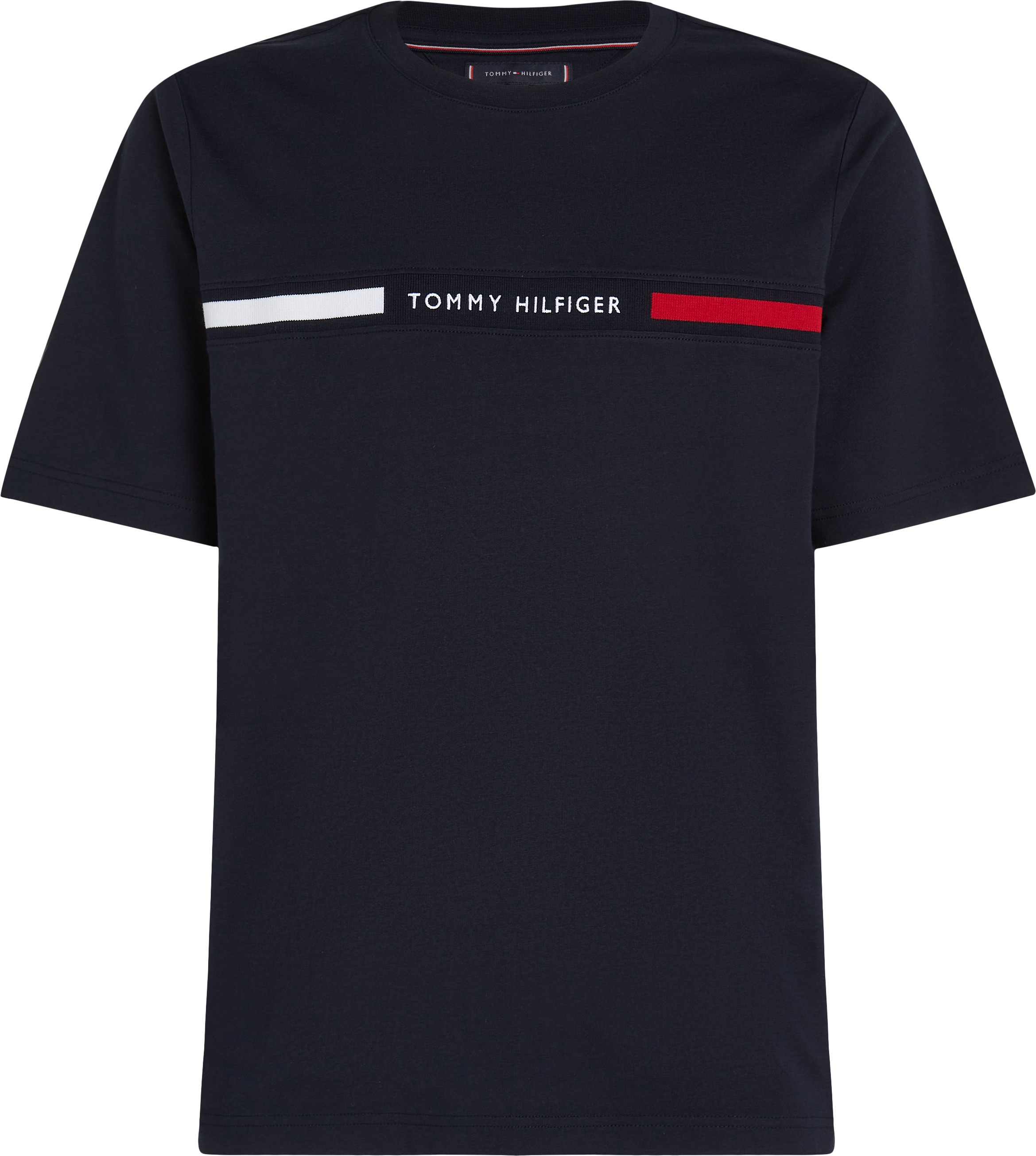 Tommy Hilfiger Big & Tall Rundhalsshirt »BT-HILFIGER CHEST INSERT TEE-B«, in Großen Größen, Logostickerei