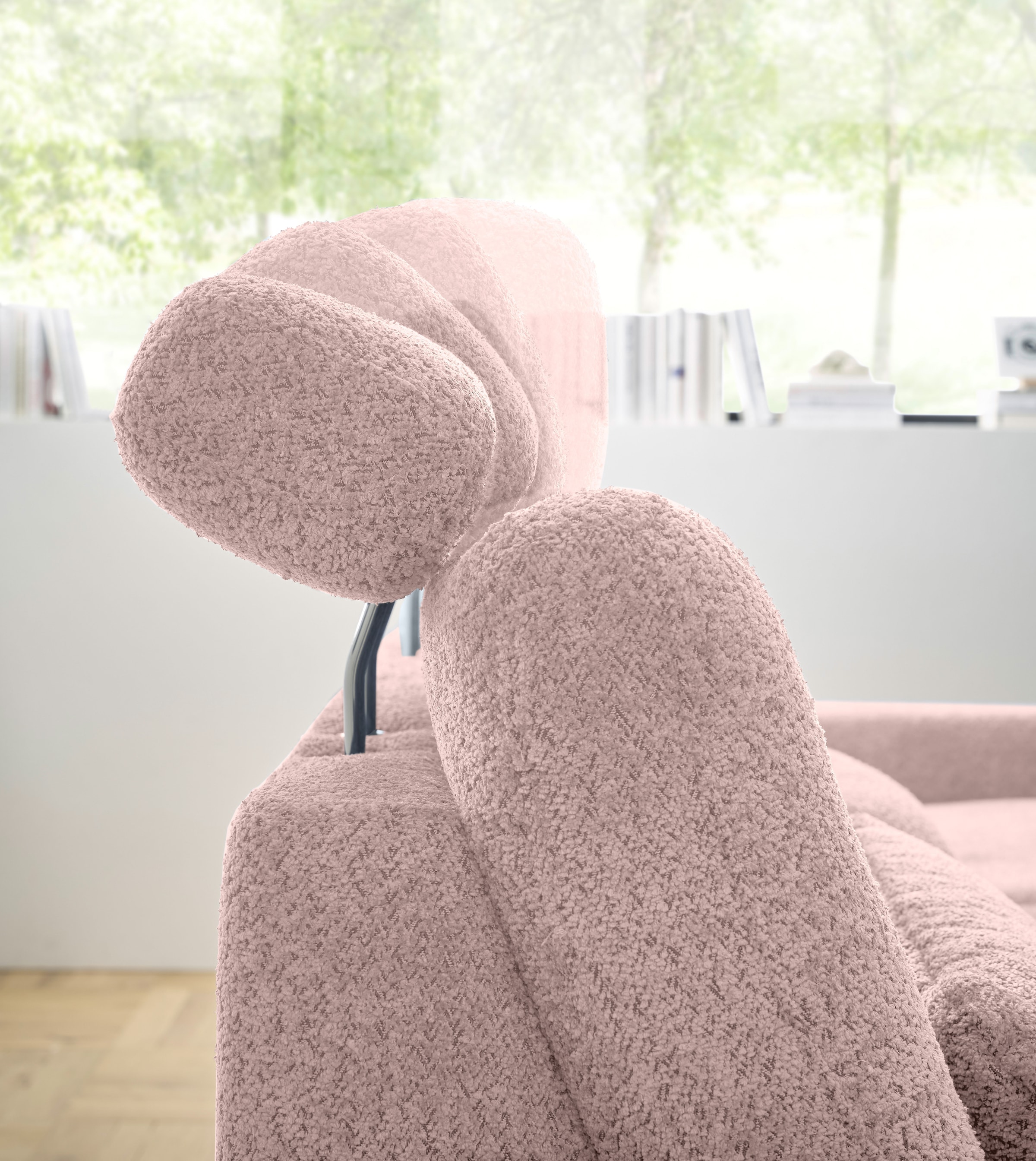 set one by Musterring Ecksofa »SO 3600, inkl motor. Sitztiefenverstellung, Kopfstützen, Nierenkissen«, Sitzhöhe 42 cm, Kaltschaum, Breite 293 x Tiefe 180 cm, Kama rose