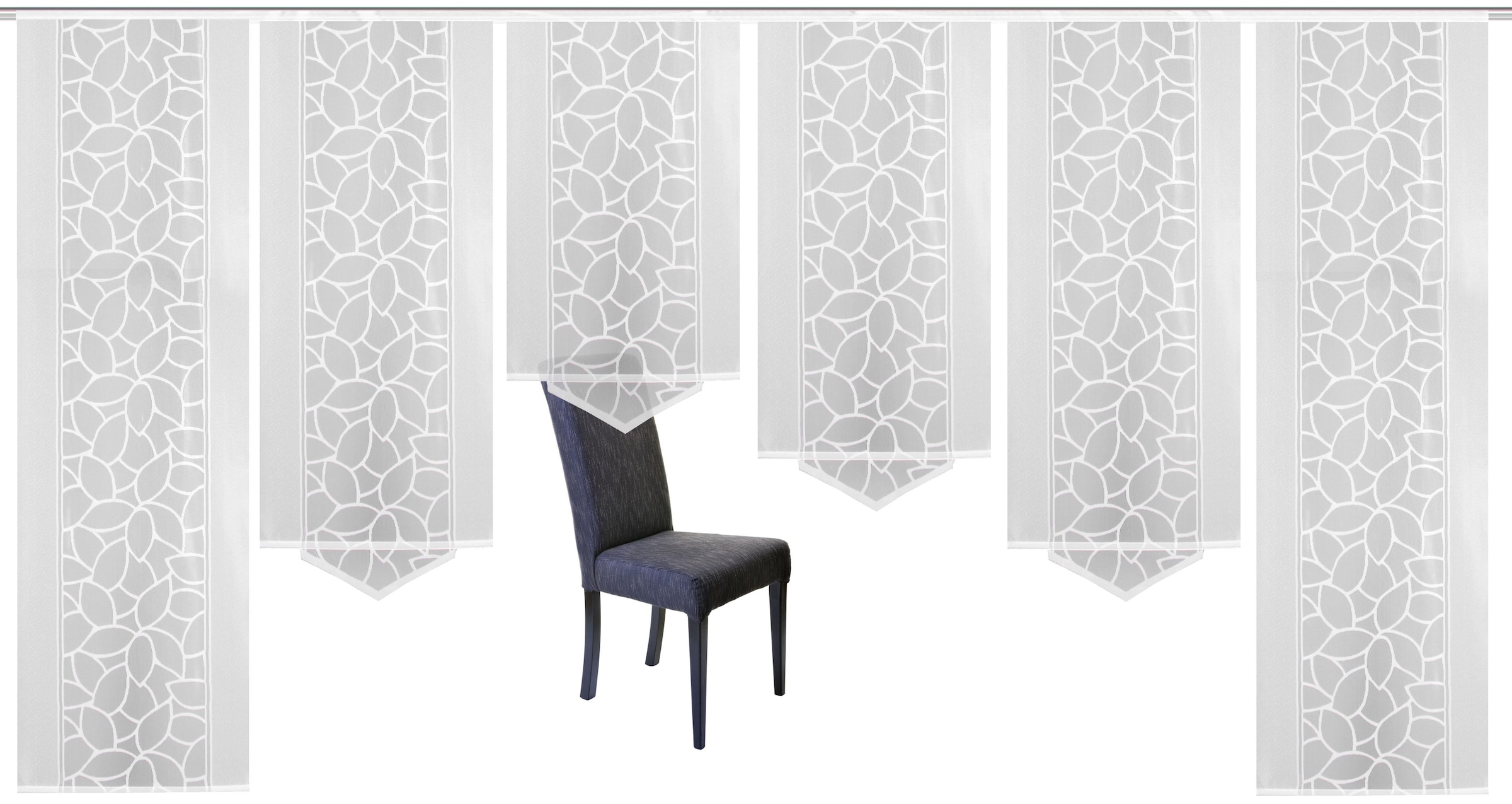 HOME WOHNIDEEN Schiebegardine »JENNA« Klettband 6 Stk. tlg. Schiebevorhang Jacquard Set