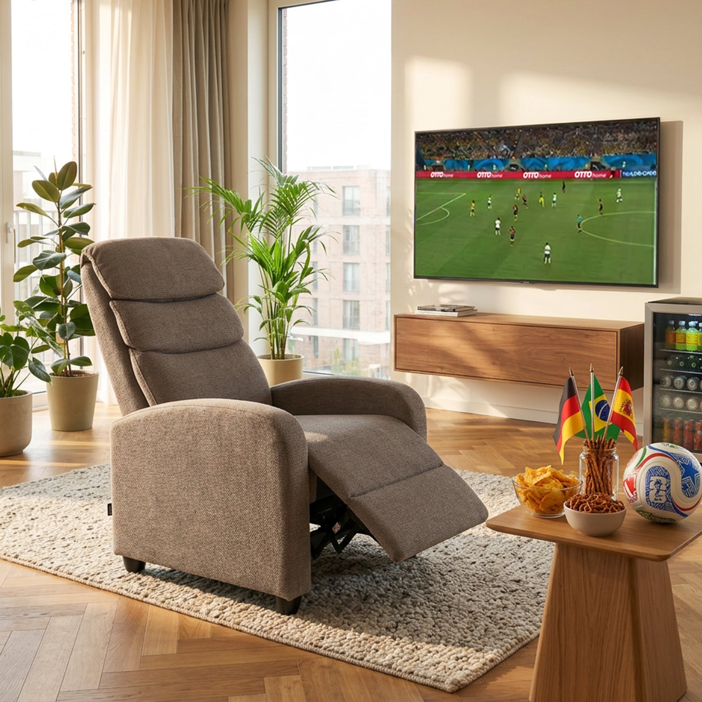 Home affaire Relaxsessel »BERVILLE, TV-Sessel, Ruhesessel mit Schlaffunktion, Webstoff« Liegesessel mit manueller Relaxfunktion
