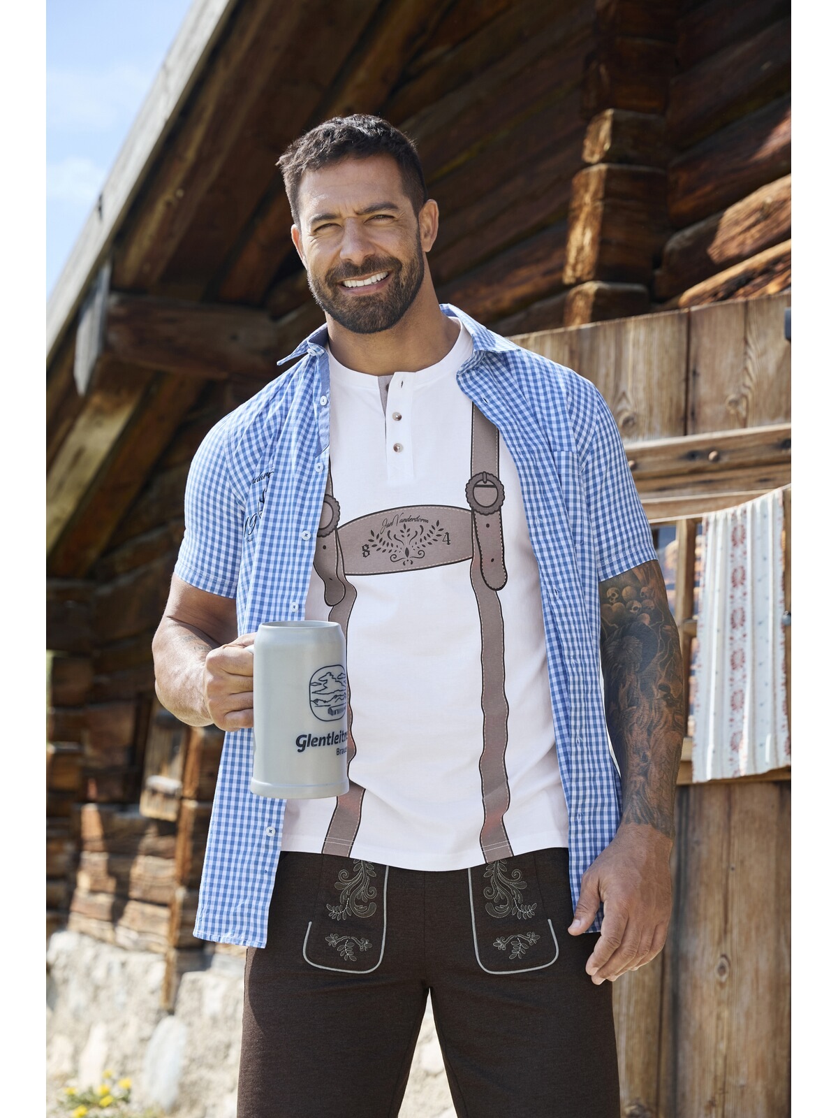 Jan Vanderstorm T-Shirt »T-Shirt KELBY«, (1 tlg.), im Oktoberfest-Stil