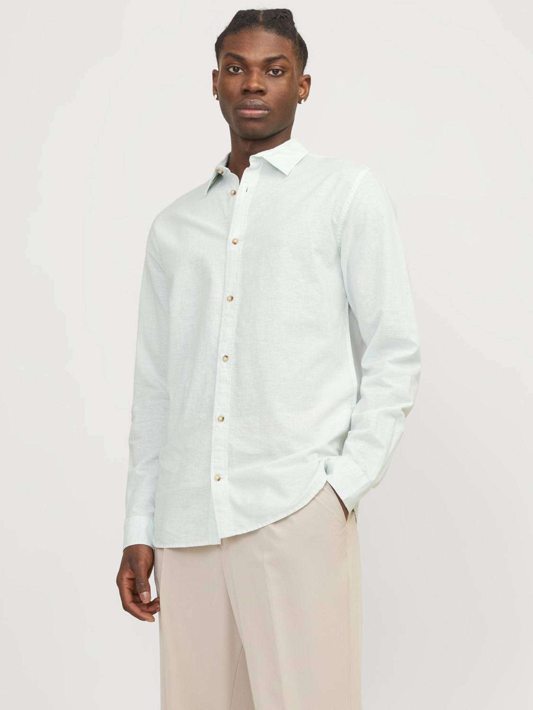 Jack & Jones Langarmhemd »JJESUMMER LINEN BLEND SHIRT LS SN«