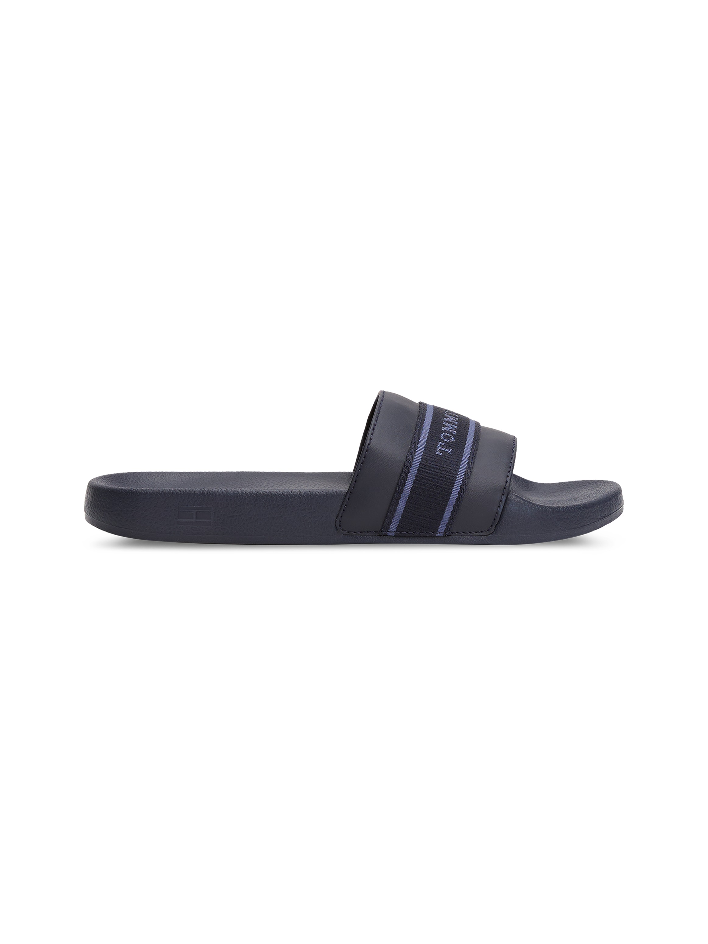 Tommy Hilfiger Pantolette »HILFIGER POOLSIDE WITH WEBBING«, Plateau, Sommermode, Bequemschuh, Flats mit Textilband