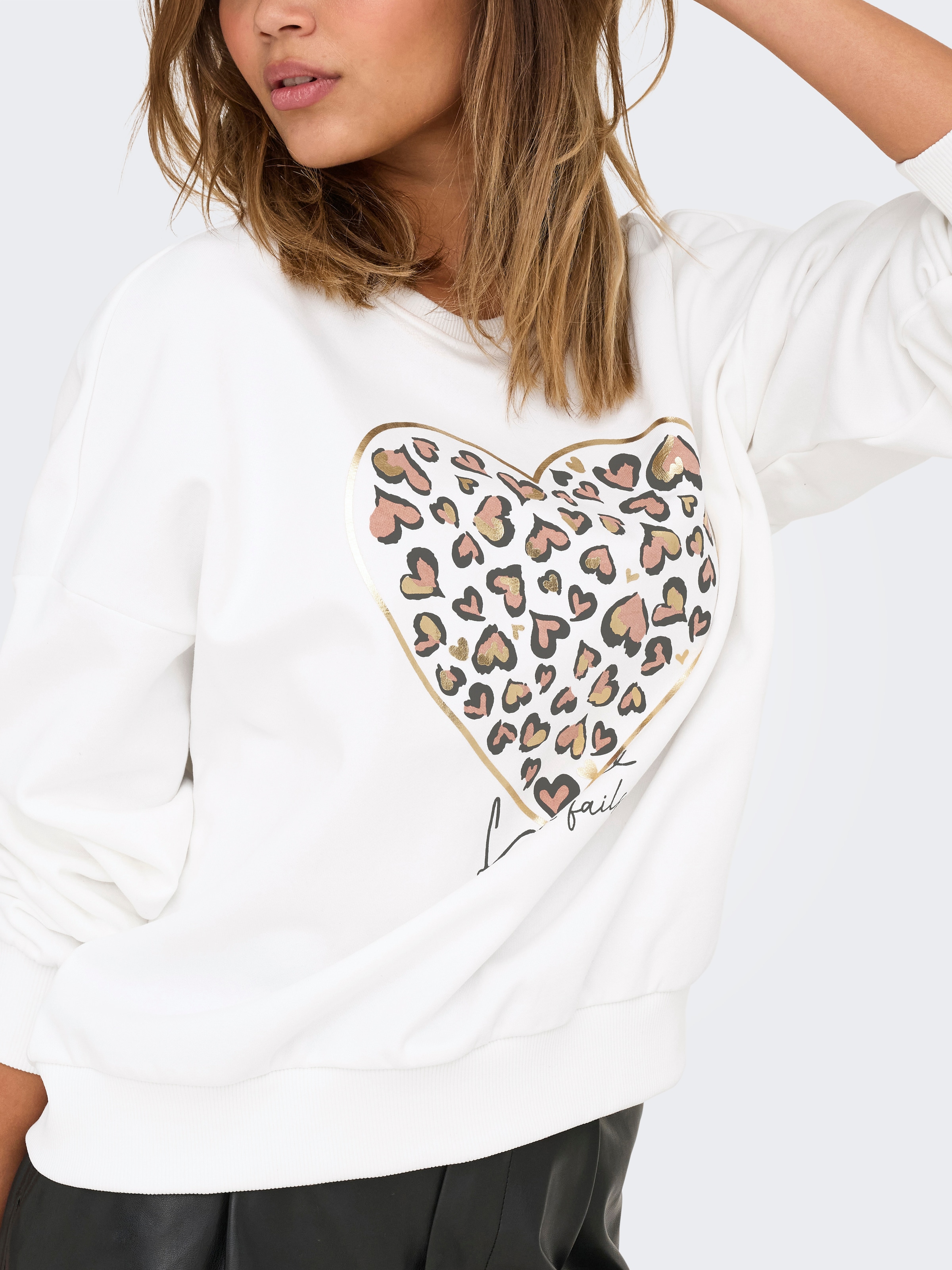 ONLY Sweatshirt »ONLTAMMIE L/S LEO PRINT O-NECK SWT«