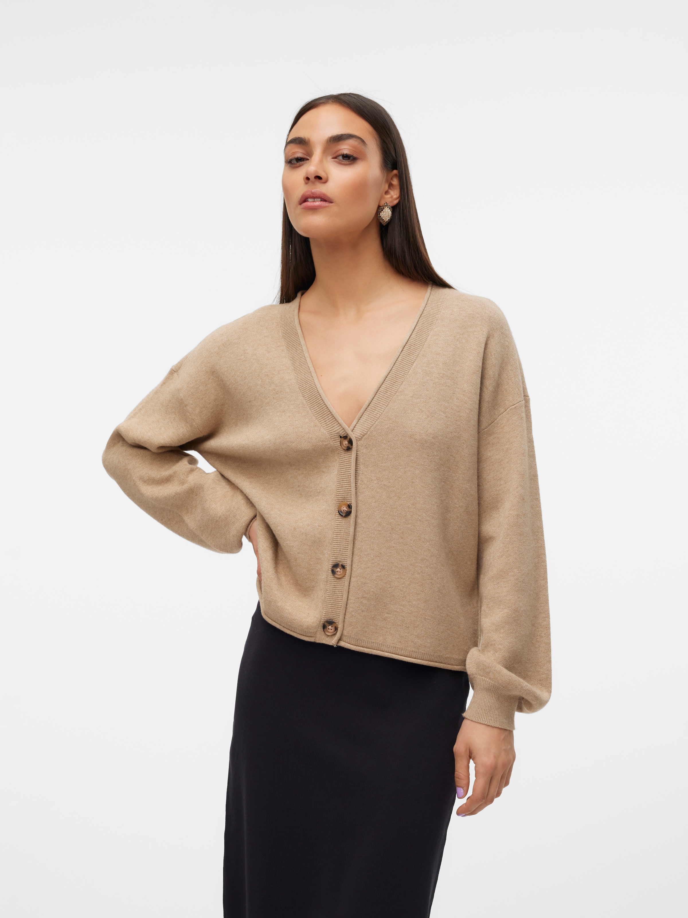 Vero Moda Strickjacke »VMGOLD ROLL LS V-NECK CARDIGAN«