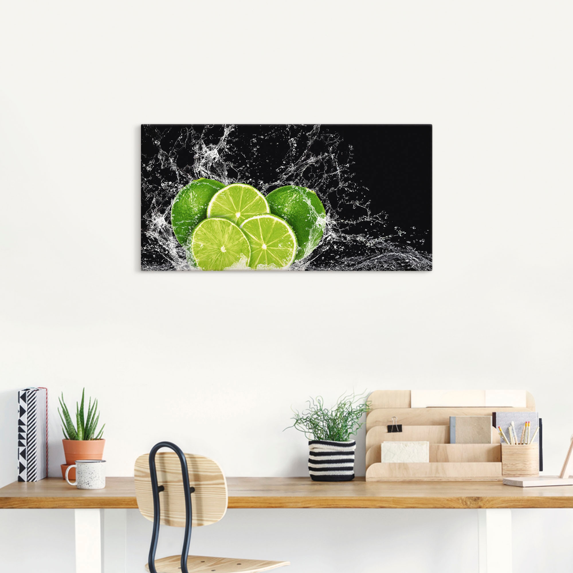 Artland Wandbild »Limone mit Spritzwasser«, Obst Bilder, (1 St.), als Leinwandbild, Poster, Wandaufkleber in verschied. Größen