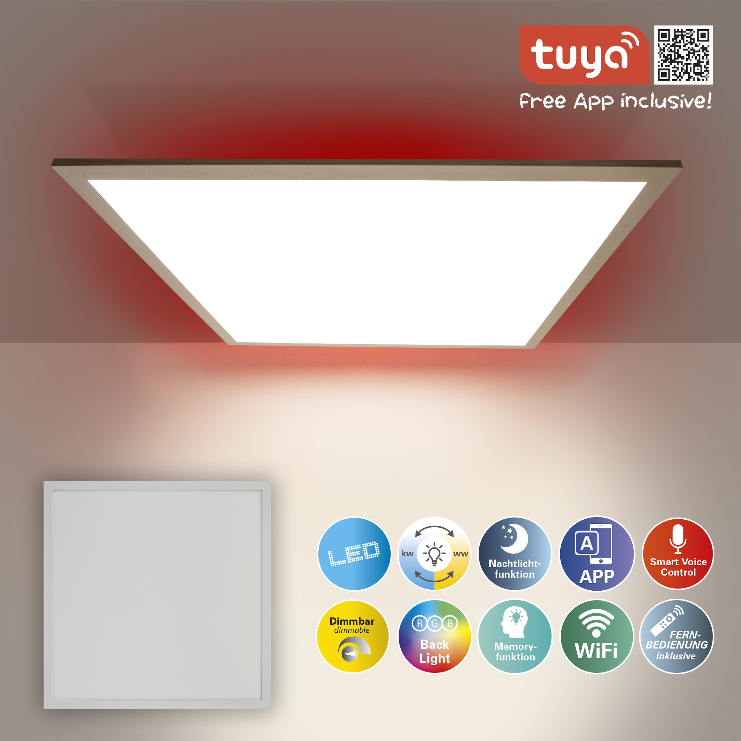 näve Smarte LED-Leuchte »Smart Home LED Backlight Panel«, inkl. Nachtlicht  und Fernbedienung online kaufen | mit 3 Jahren XXL Garantie