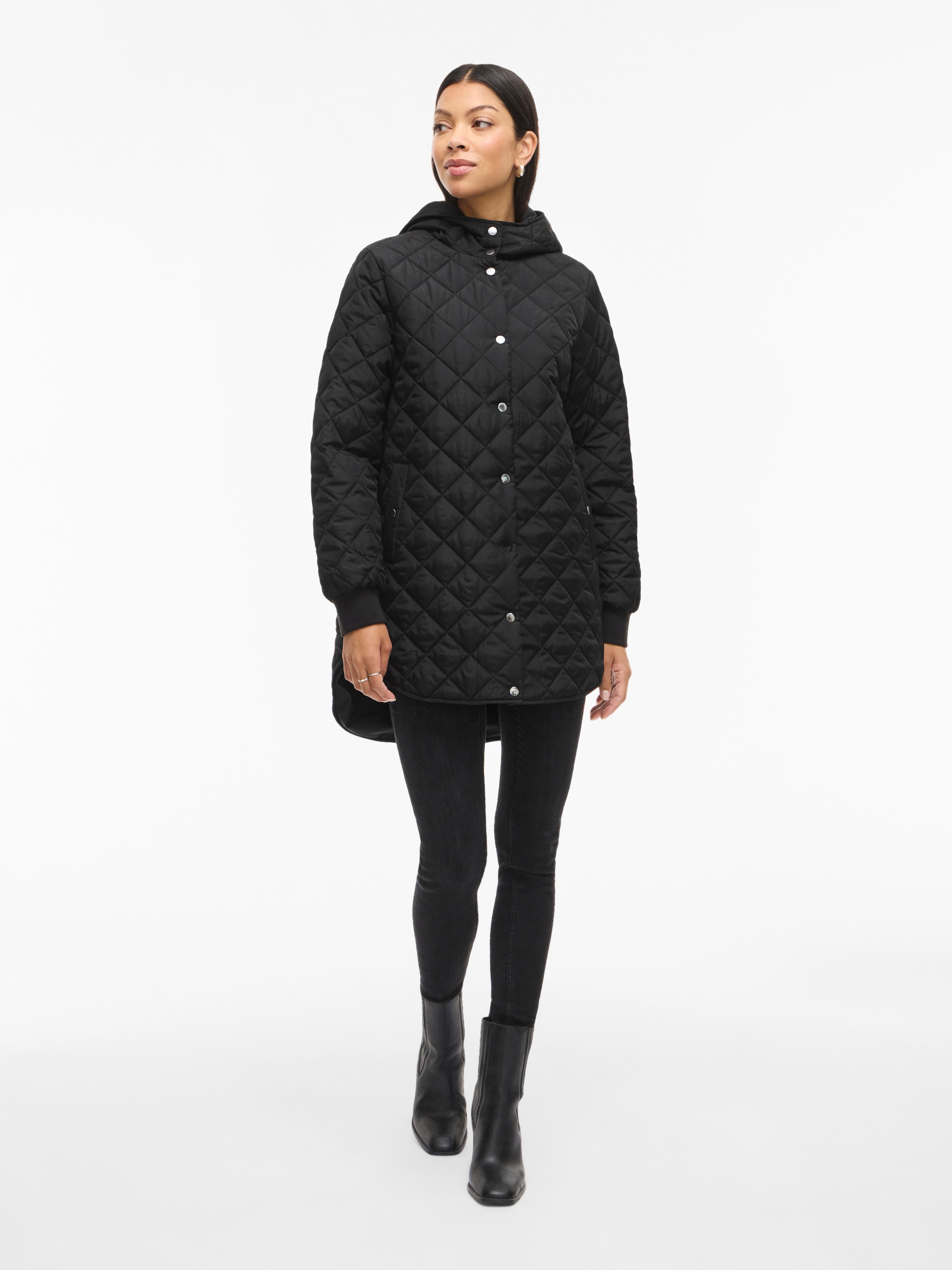 Vila Steppjacke »VITATE L/S HOODED JACKET - NOOS« mit Kapuze Kunstfaser