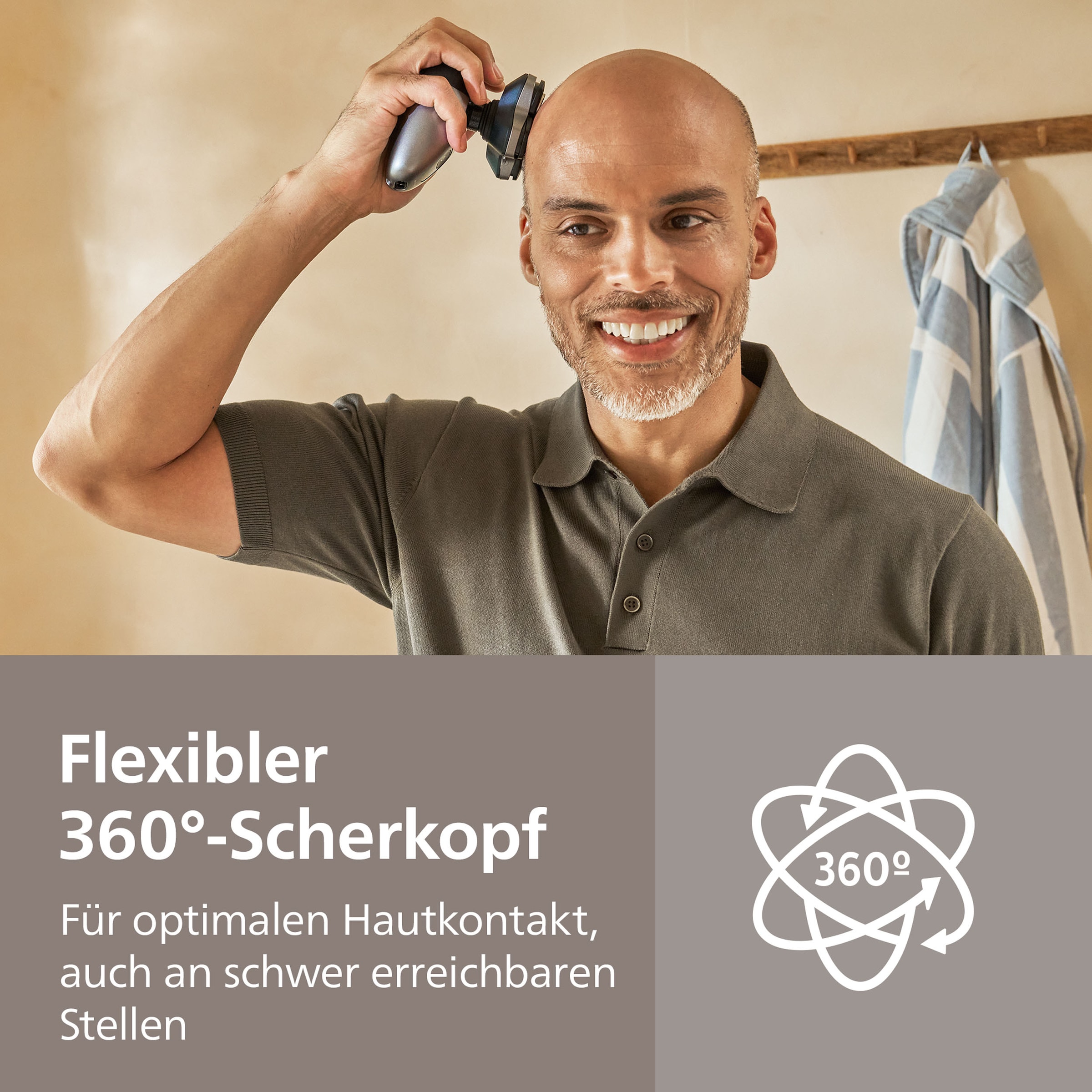 Philips Glatzen-Rasierer »HS7980/15« Haarschneider mit 36 ComfortCut-Klingen, inkl. Reinigungsstation