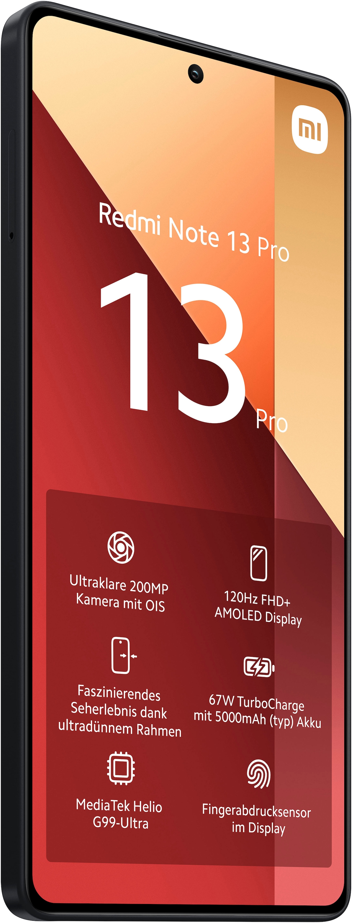 Xiaomi Smartphone »Redmi Note 13 Pro 256Gb«, Midnight Black, 16,94 cm/6,67 Zoll, 256 GB Speicherplatz, 200 MP Kamera