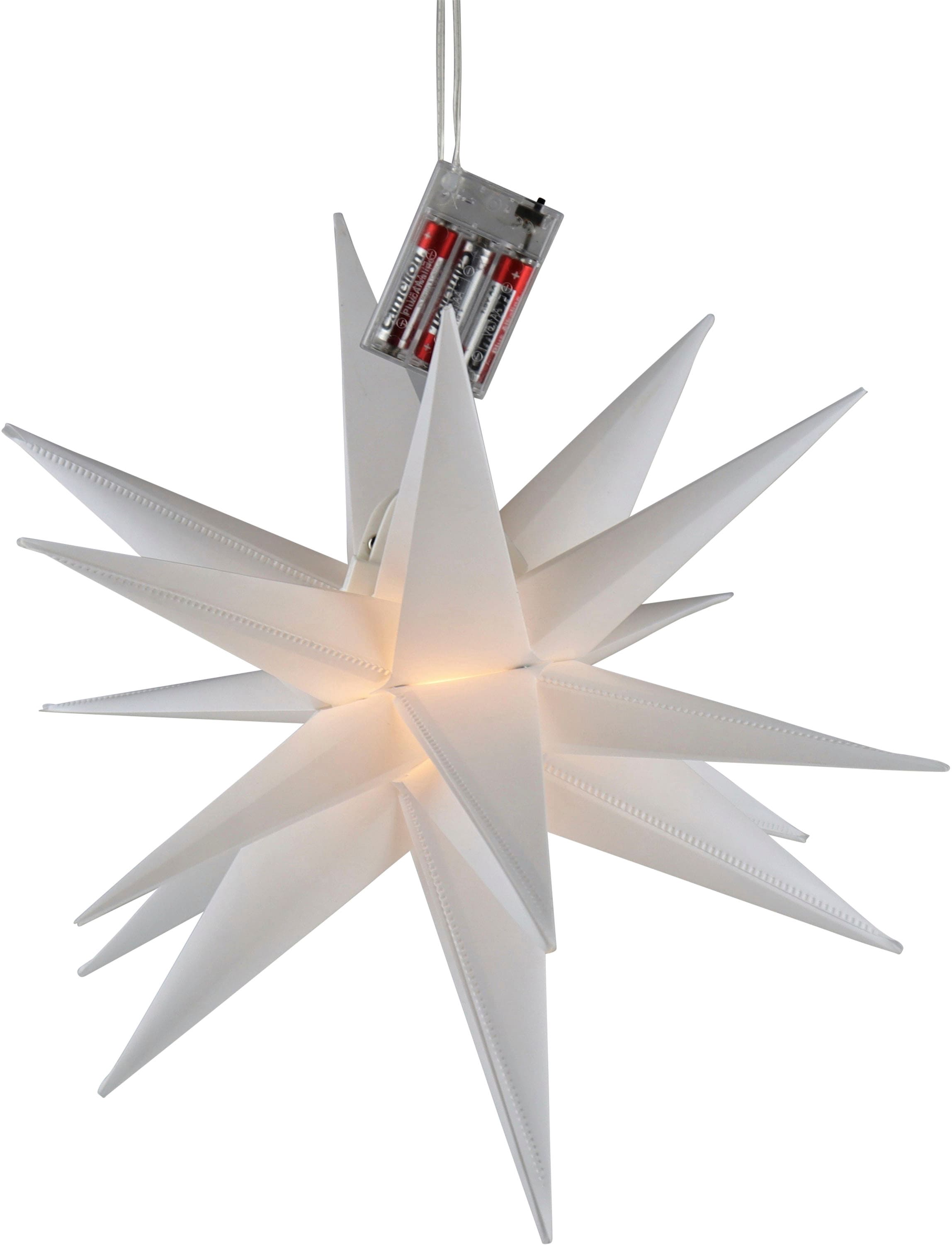 AM Design LED Stern batteriebetrieben, mit flammig-flammig, Ø Weihnachtsdeko«, »Weihnachtsstern, 60 40 cm 3 Jahren online XXL Garantie | kaufen