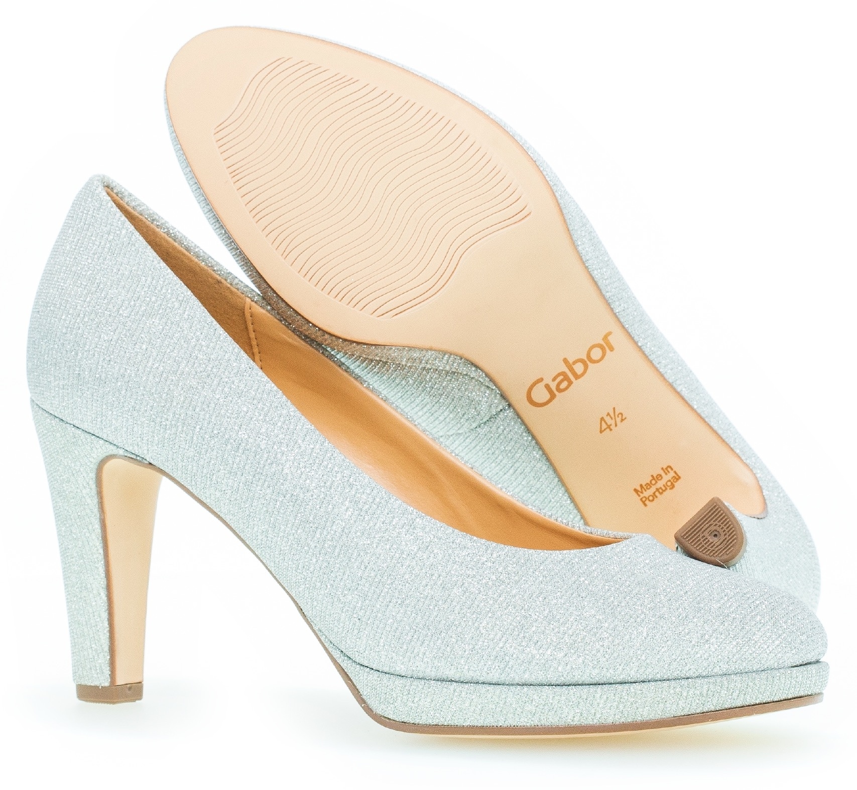 Gabor Pumps, Abendschuh, Festtagsschuh, Trichterabsatz, im Glitzerlook