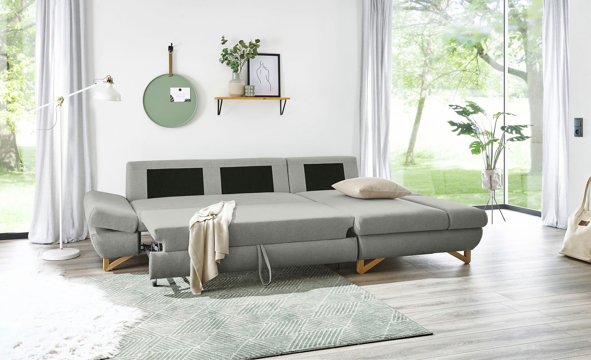 Home affaire Schlafsofa »City/Giron« komfortable Bettfunktion (Liegefläche 245 x 138 cm), sowie Bettkasten