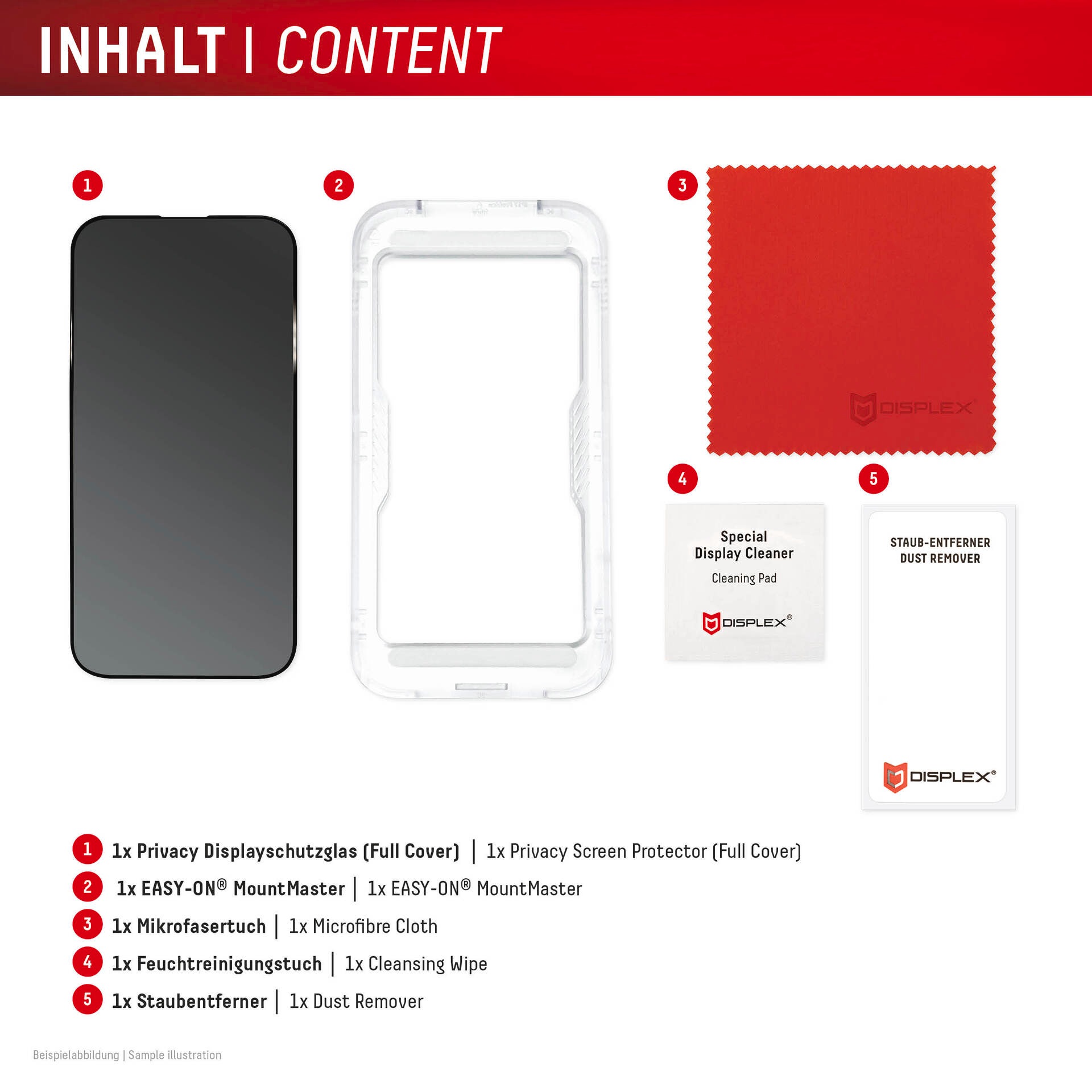 Displex Displayschutzglas »Privacy Glass Screen Protector mit MountMaster« für Samsung Galaxy S26+ Displayschutzfolie, Schutzfolie, Bildschirmschutz, kratz- & stoßfest