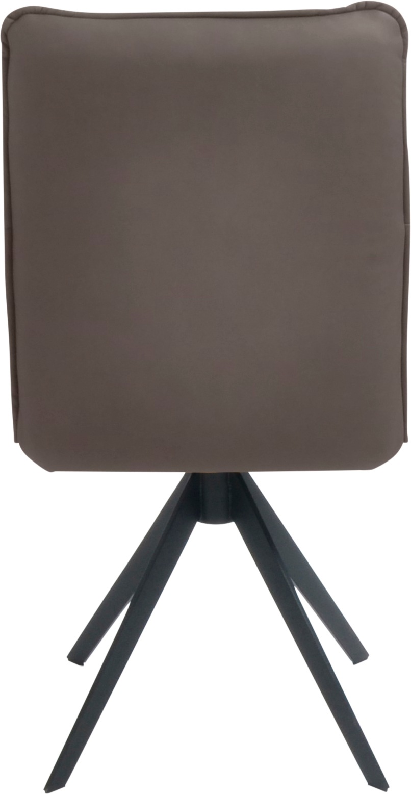 K+W Komfort & Wohnen Drehstuhl, Leder, Blitzdrehkreuz und Rückholfunktion, dekorativer 12mm Biese