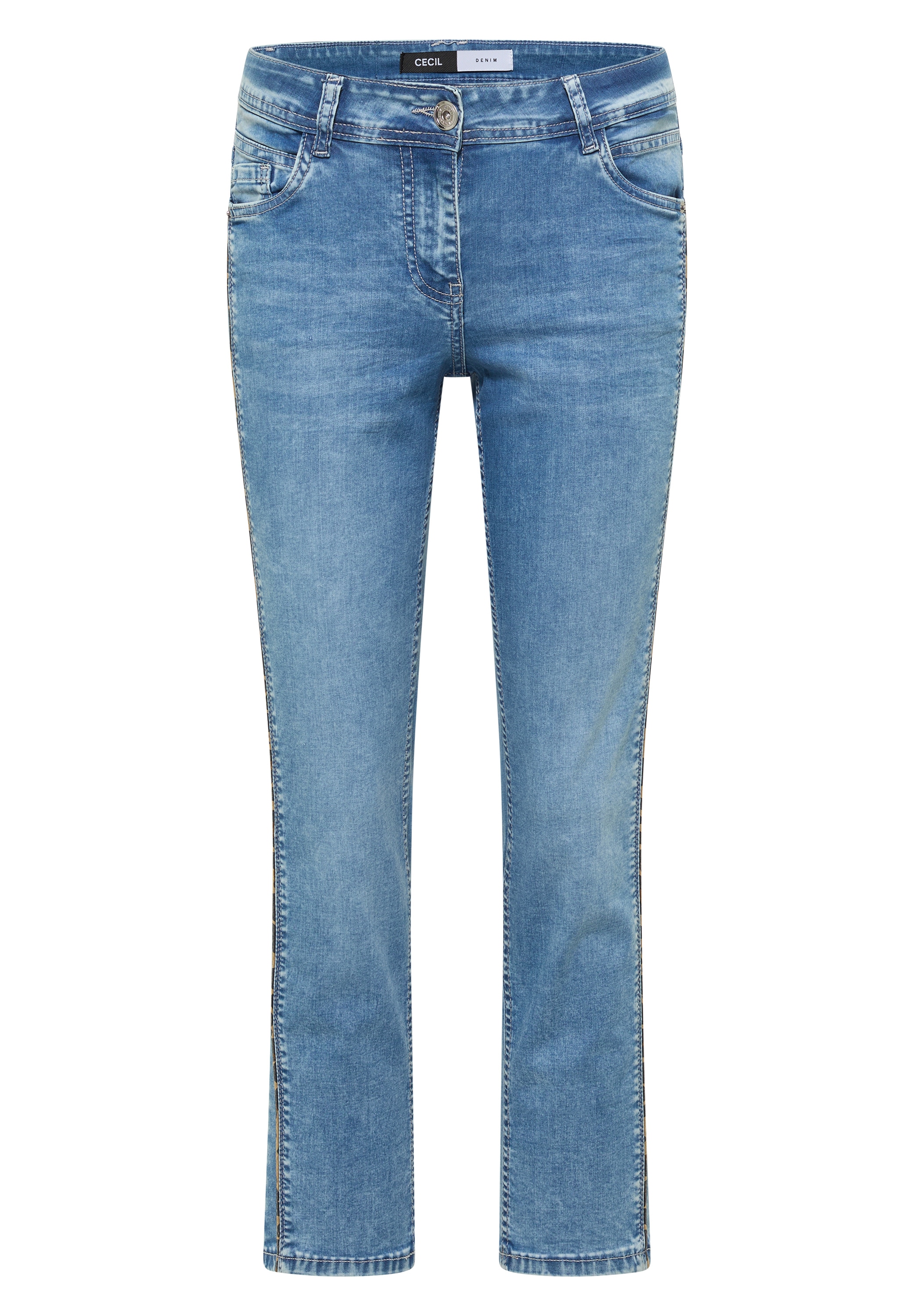 Cecil Straight-Jeans »Style Scarlett Straight« mit Leo-Pipings / Streifen