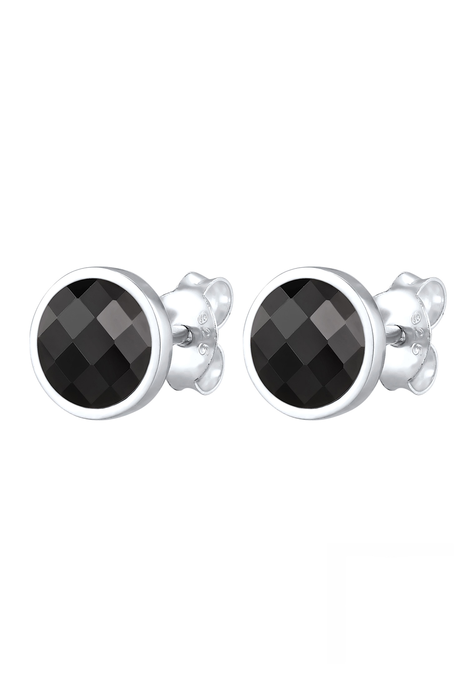Elli Paar Ohrstecker »Ohrringe Ohrstecker Glas Kristalle Schwarz 925 Sterling Silber«