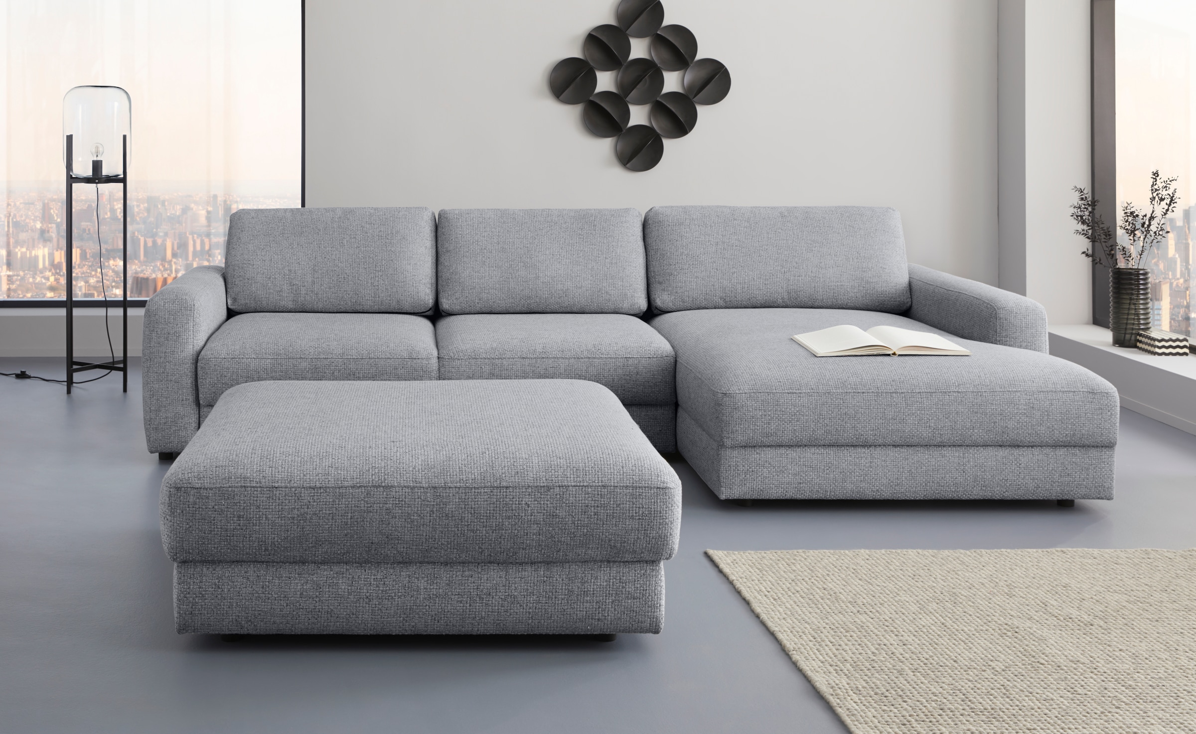 Places of Style Ecksofa »Bloomfield, bequem und elegant, L-Form«, wahlweise mit Bettfunktion und Bettkasten