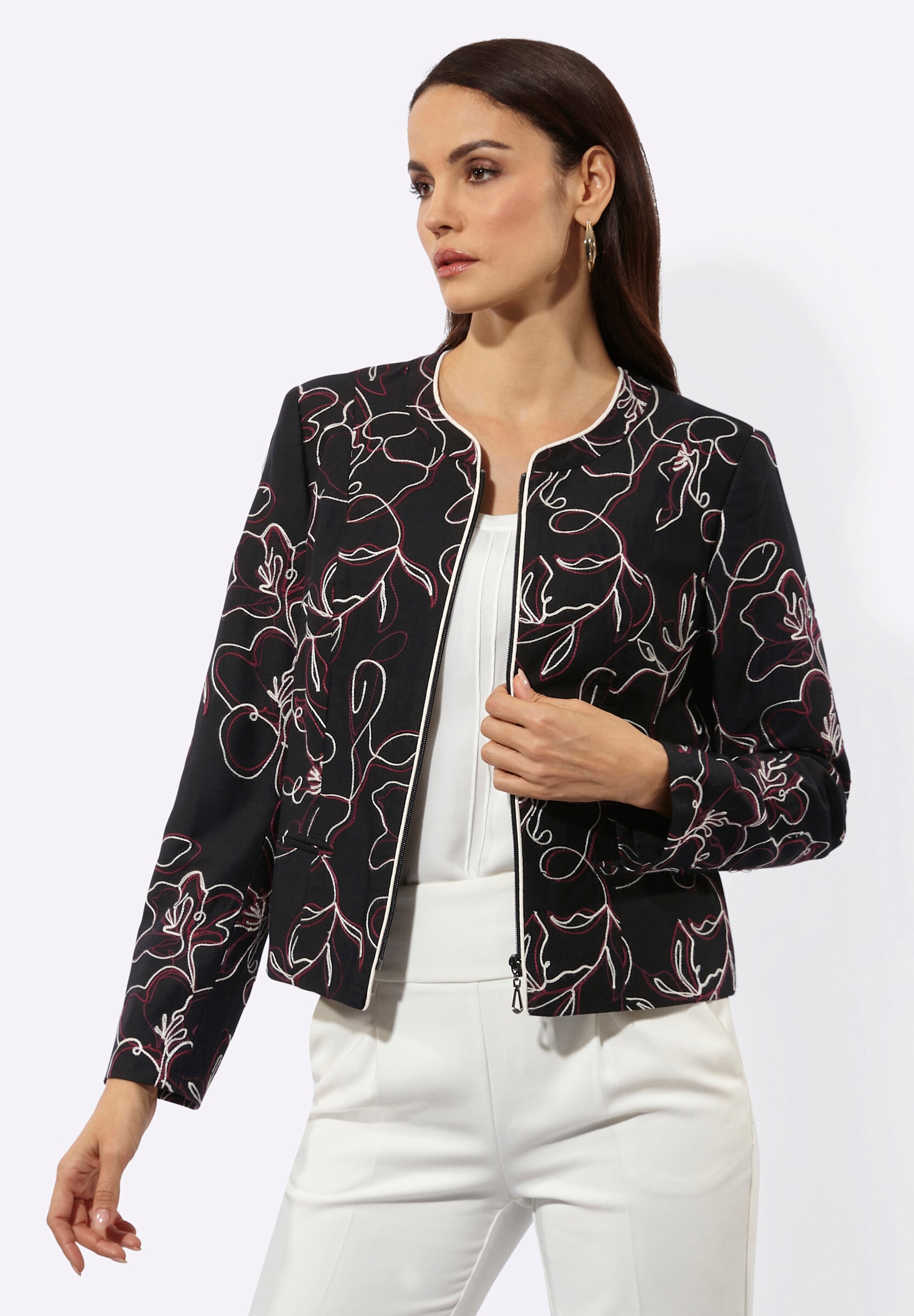 creation L Blusenblazer »Lyocell-Viskose-Blazer Blazer mit Kontrastpaspeln«