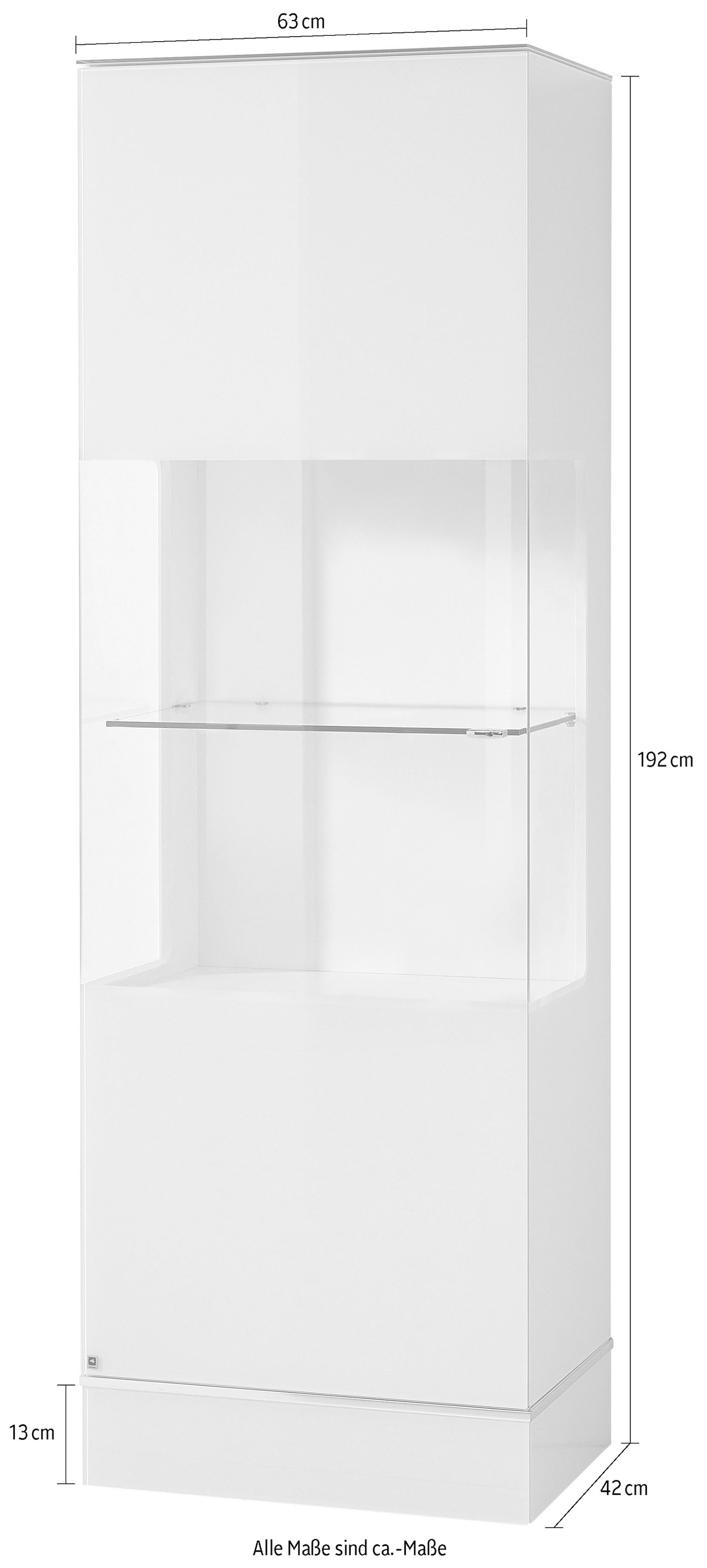 LEONARDO Vitrine »Cube«, mit Sicherheitsglas und edlem MDF Holz, Höhe 192 cm