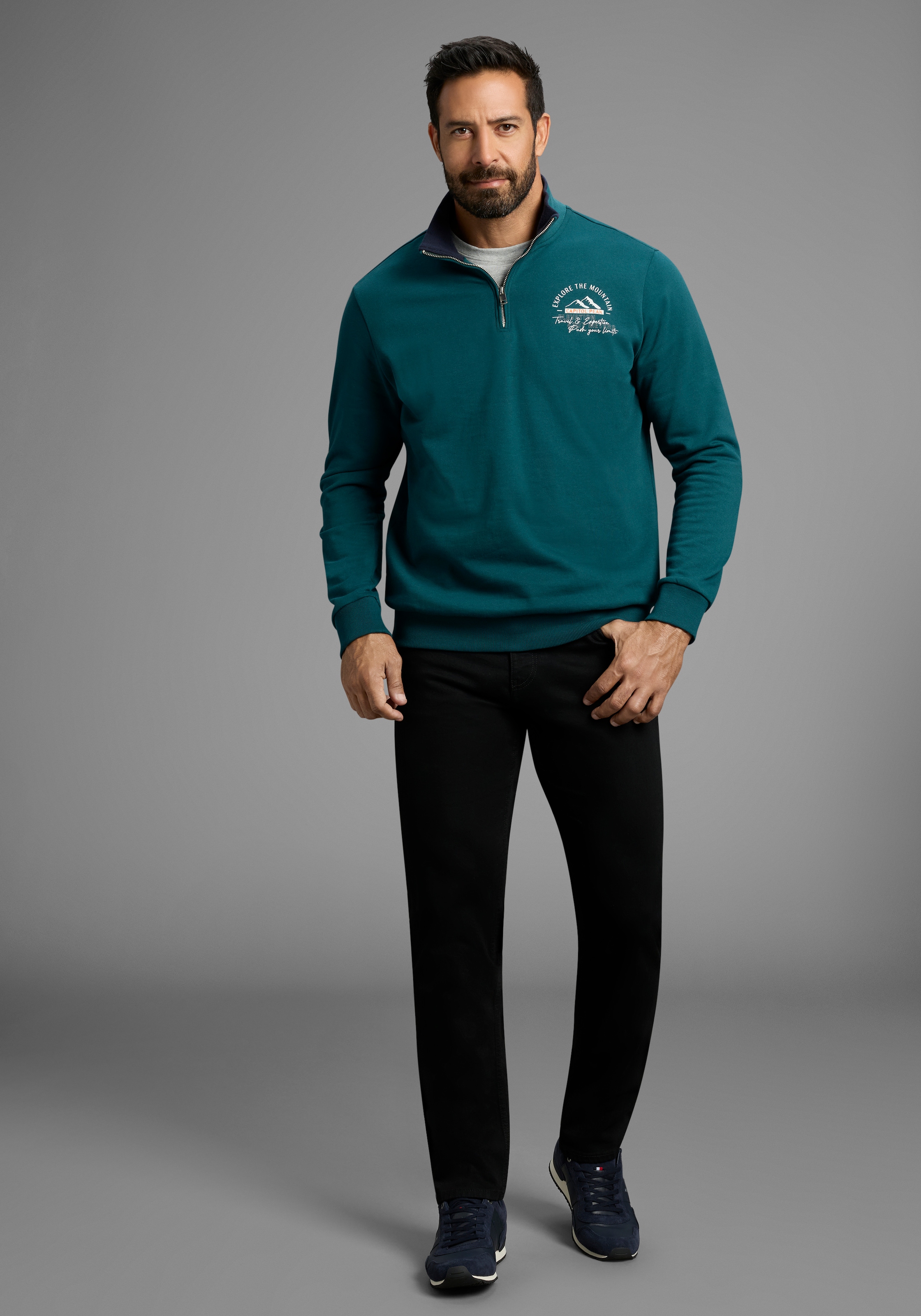 Man's World Sweatshirt, mit Kontrastkragen - Neue Farben