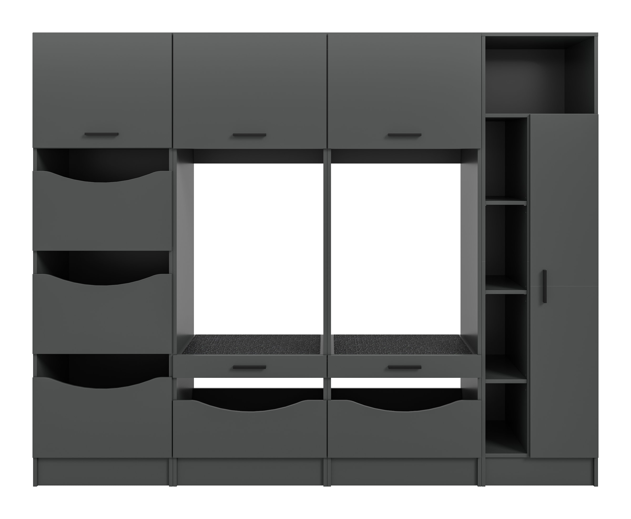 welltime Mehrzweckschrank-Set »FALAS,  4-teilig, Hauswirtschaftsraum Set, Breite 242 cm« 2x Waschmaschinenumbau-, 1x Wäsche- & 1x Mehrzweckschrank, 