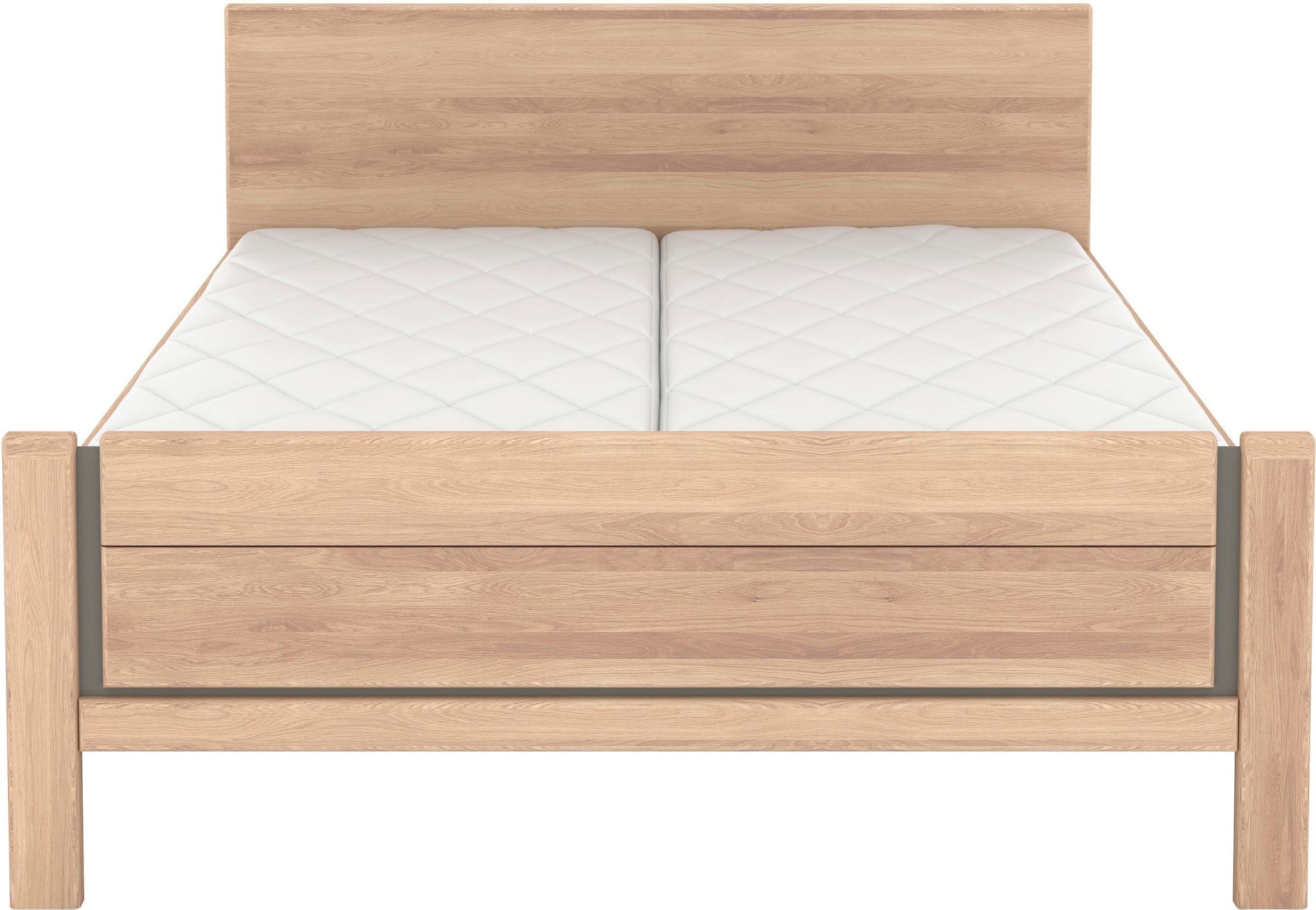 Musterring Holzbett »Sorrent, Bettgestell, Bettrahmen, teilmassiv Eiche«, (MADE IN GERMANY), Eiche teilmassiv, Liegehöhenverstellung, Stollenfußteil