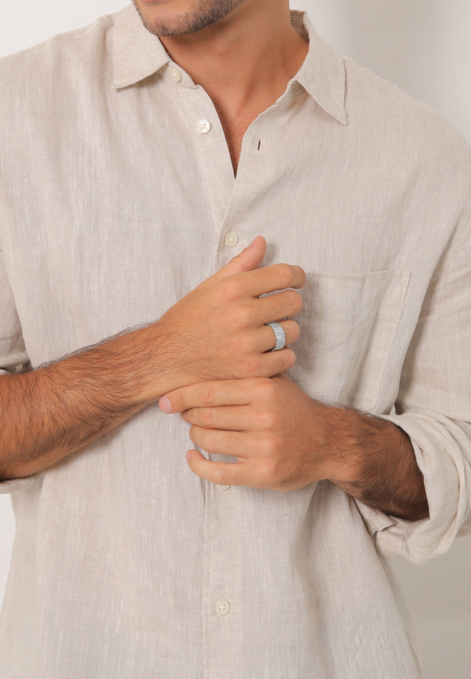 Kuzzoi Silberring »Ring Bandring Breit Struktur Gehämmert 925 Silber«