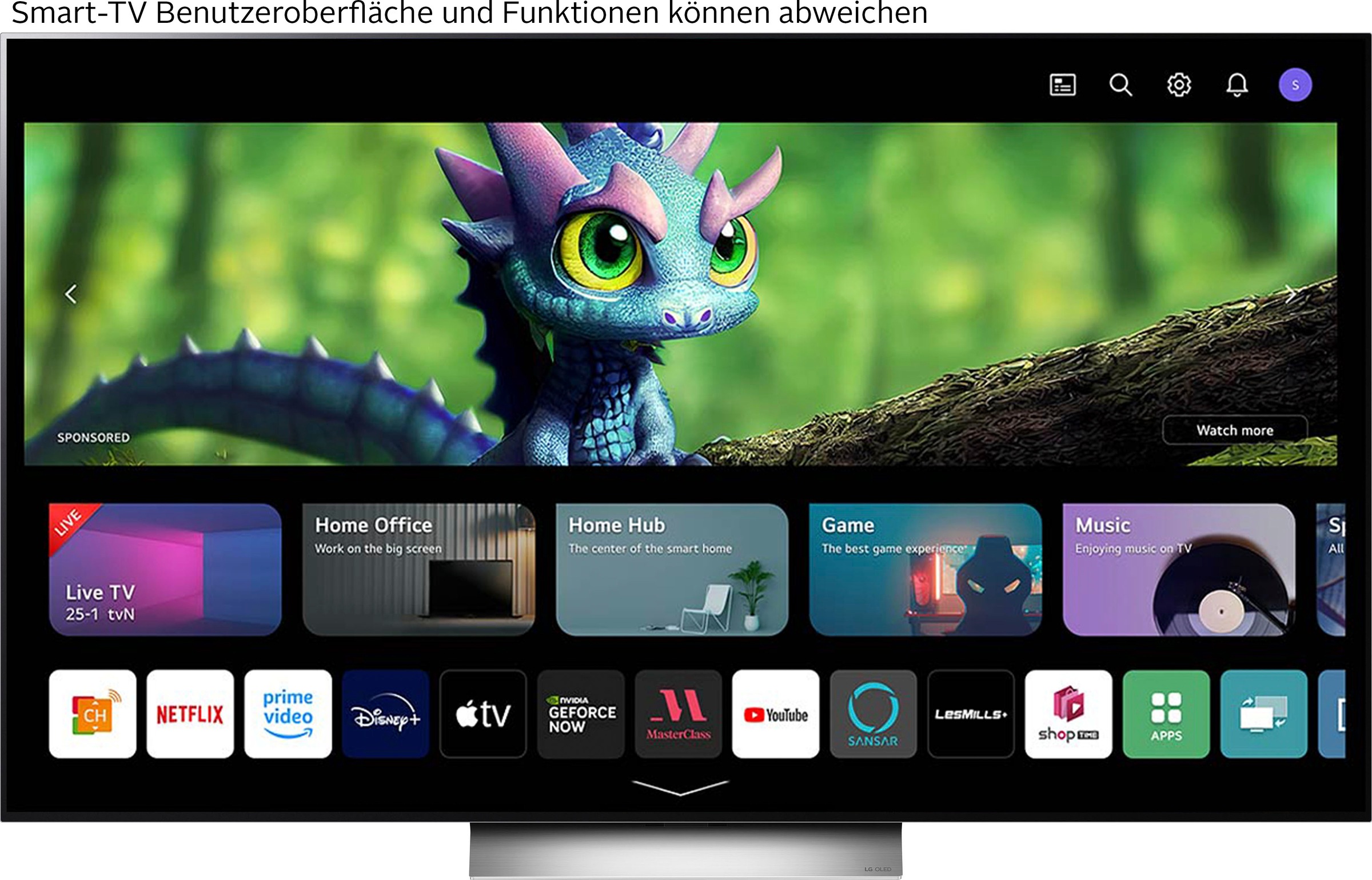 LG OLED-Fernseher »OLED65C22LB«, 4K Ultra HD, Smart-TV, OLED evo, bis zu 120Hz, α9 Gen5 4K AI-Prozessor, Twin Triple Tuner