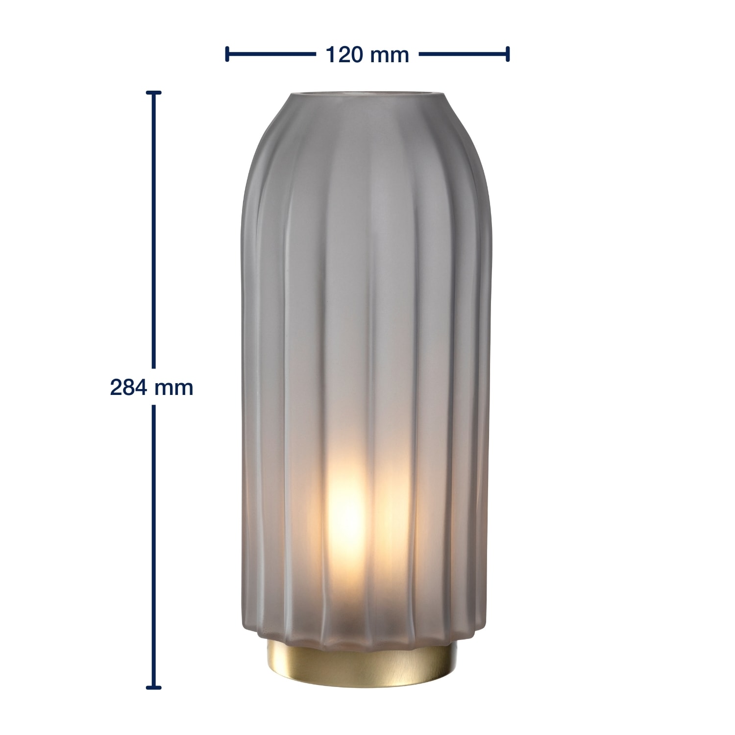 LEONARDO LED Dekolicht »Silenzio«, aus grauem Glas mit goldenem Sockel