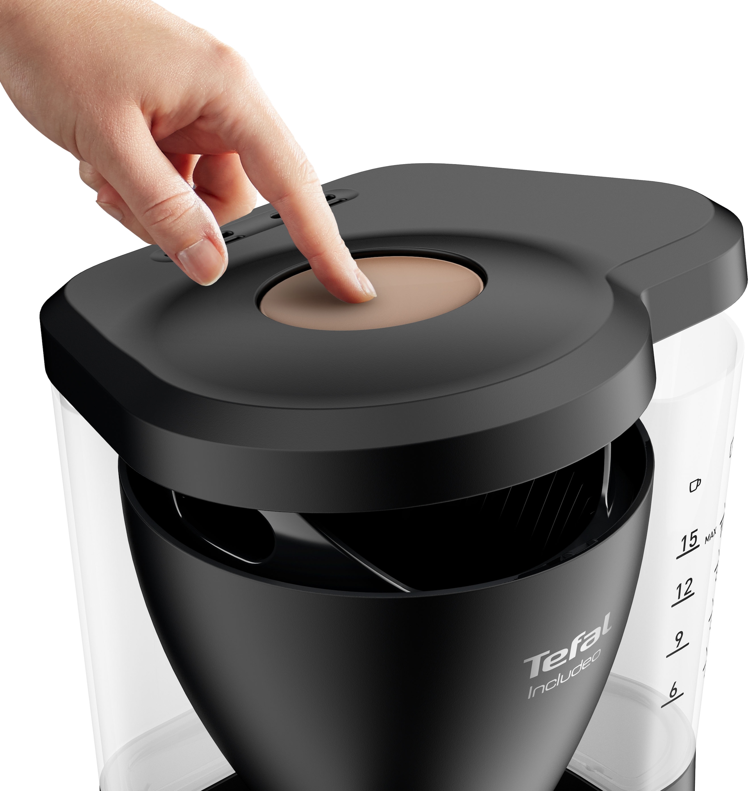 Tefal Filterkaffeemaschine »CM5338 - herausnehmbarer Filtereinsatz mit L, Griffen mit XXL 15 zwei 3 Tassen, 1,25 l Kaffeekanne, Jahren Incluedo«, 1,25 10 Garantie