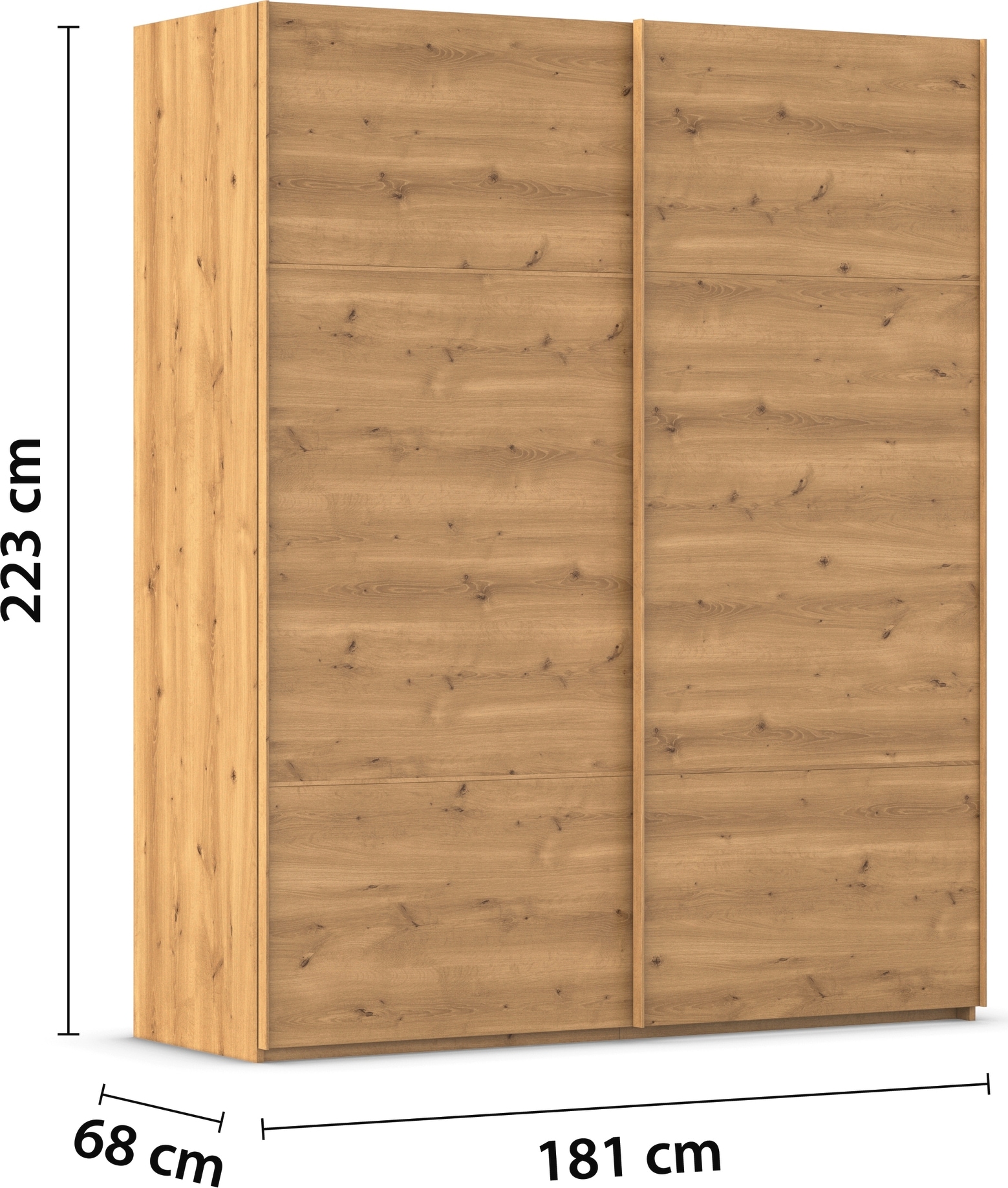 rauch Schwebetürenschrank »Kleiderschrank Schrank Garderobe Schlafzimmerschrank SCALE-TRIO« edle dreigeteilte Front, 2 Zierleisten in Griff-Farbe MADE IN GERMANY