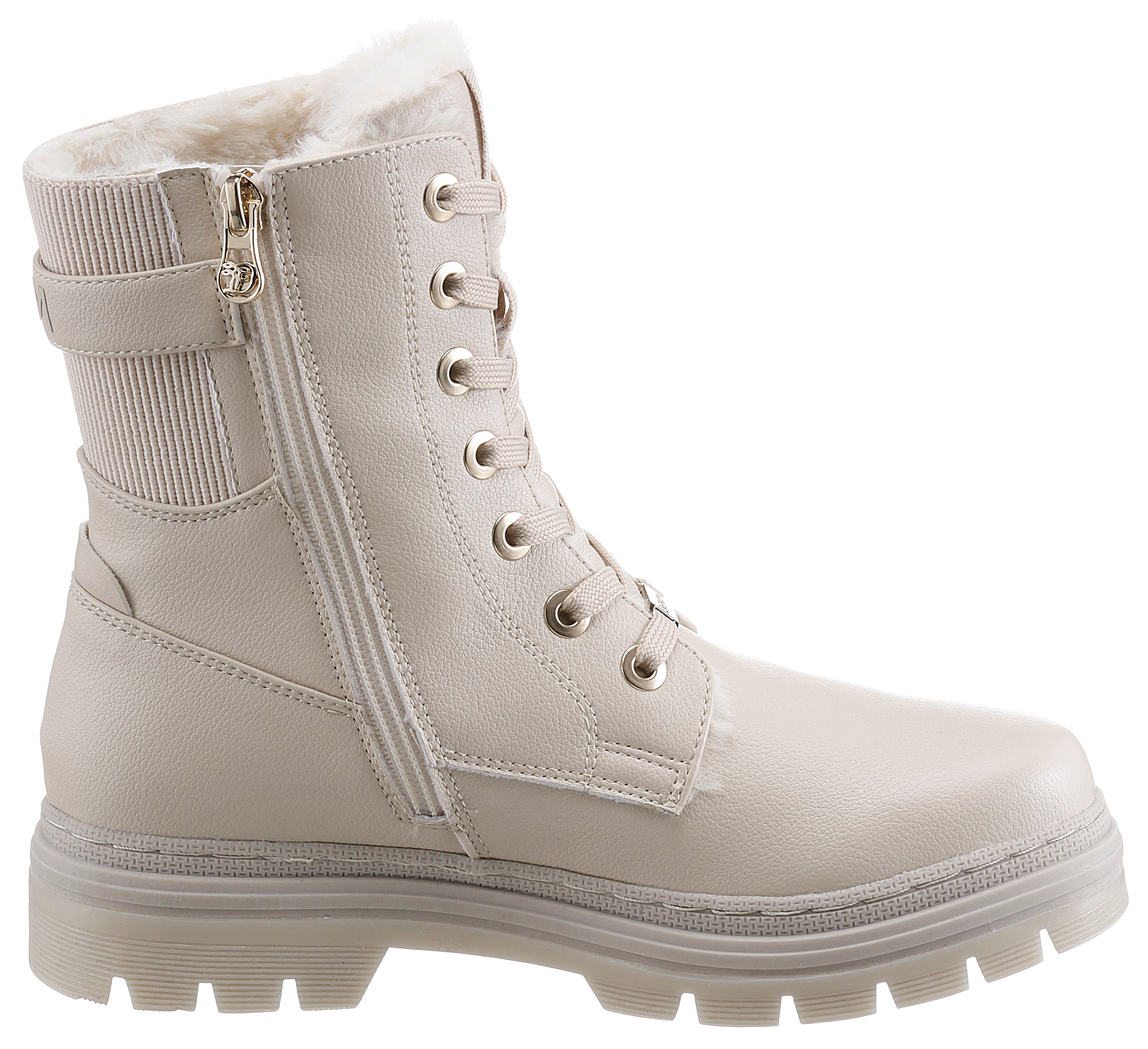 TOM TAILOR Schnürboots, Winterstiefel mit Logoprägung an der Ferse