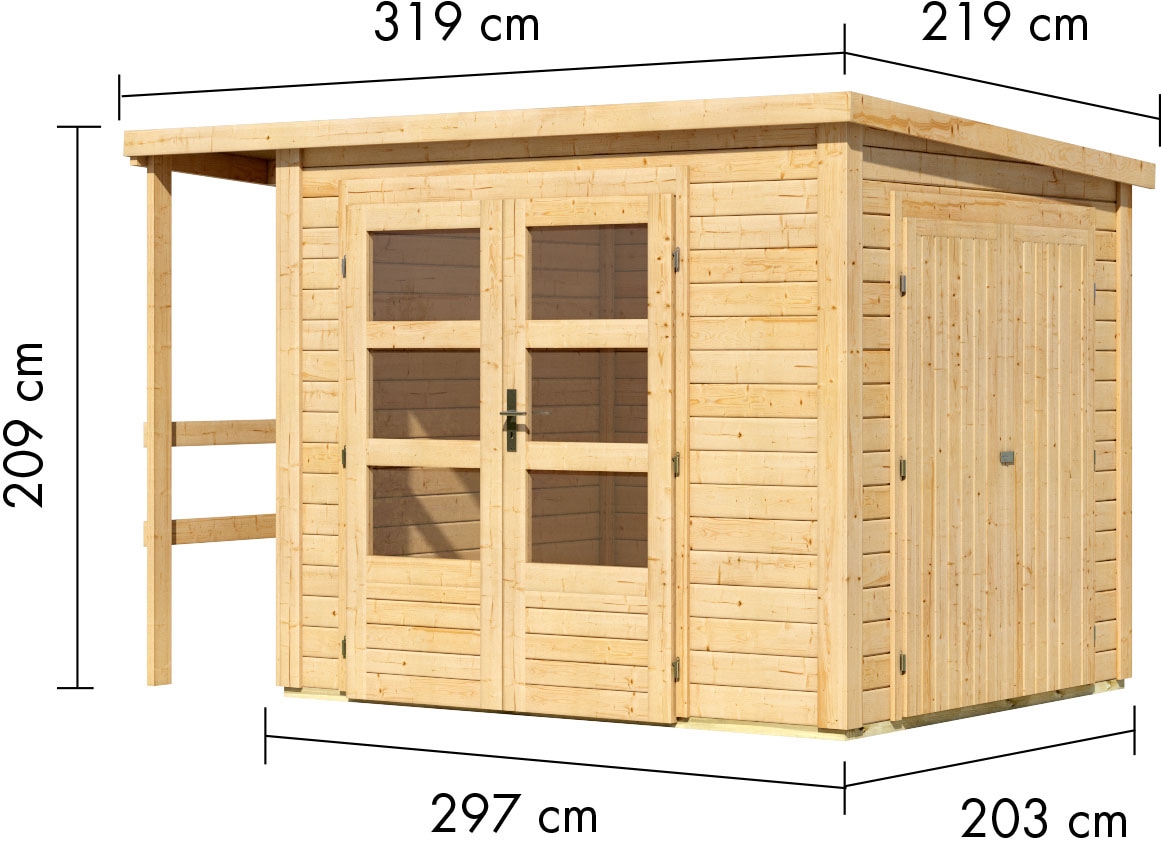 Karibu Gartenhaus »Grundfläche 4,87 qm« aus hochwertiger nordischer Fichte